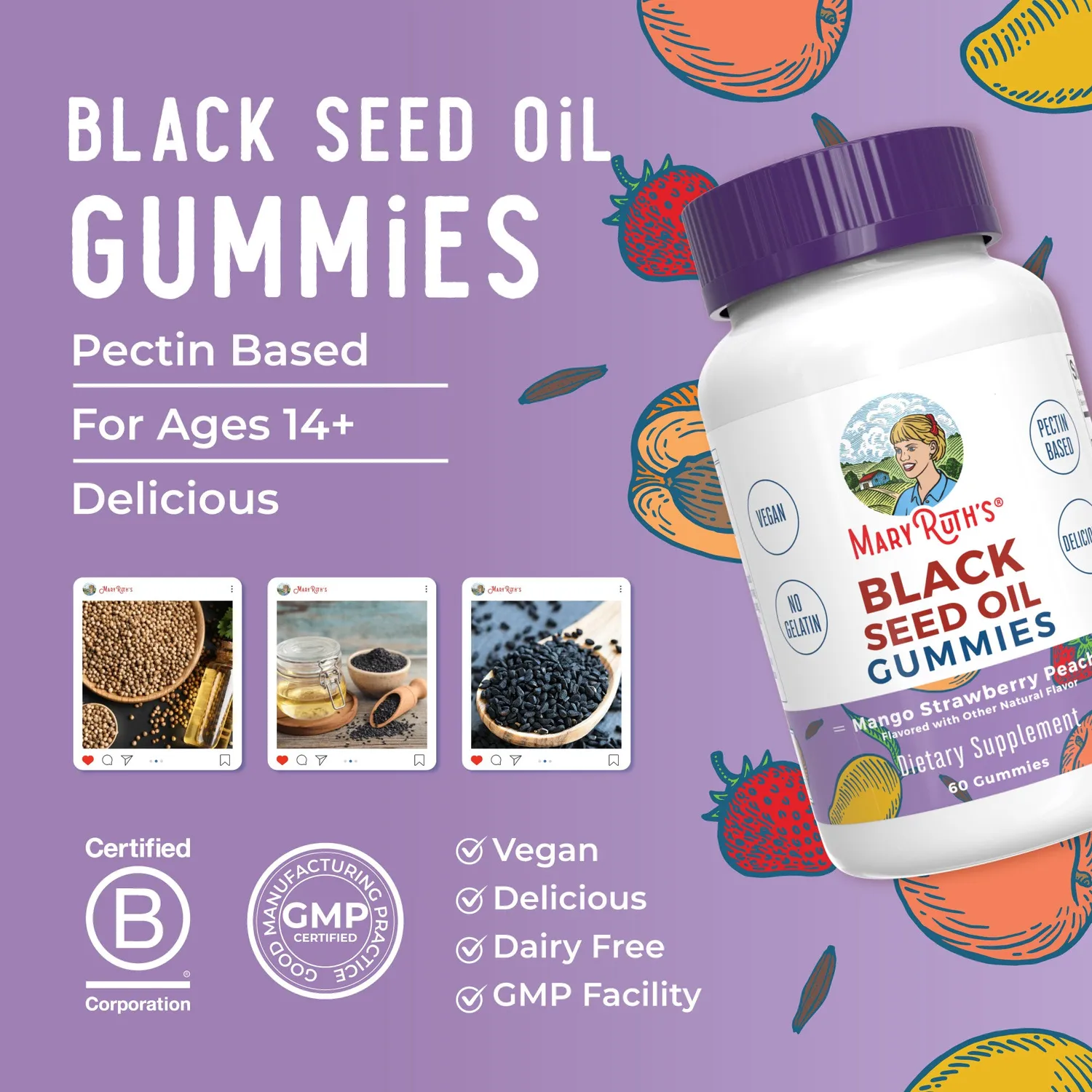 MaryRuth's Black Seed Oil gummies mango 300 mg
