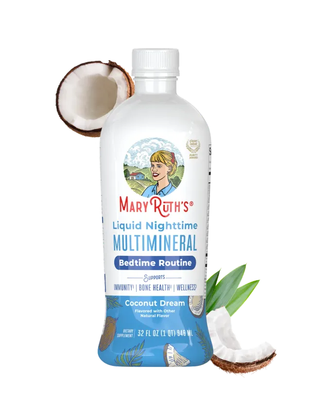MaryRuth's Liquid Nighttime Multimineral flytende kokos uten melatonin
