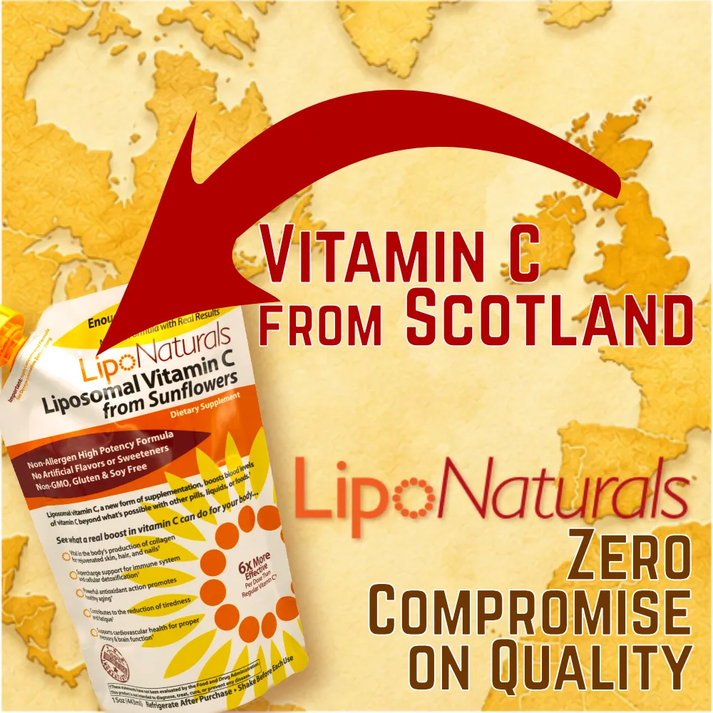 LipoNaturals Liposomal Vitamin C flytende 15oz 30 doser solsikke