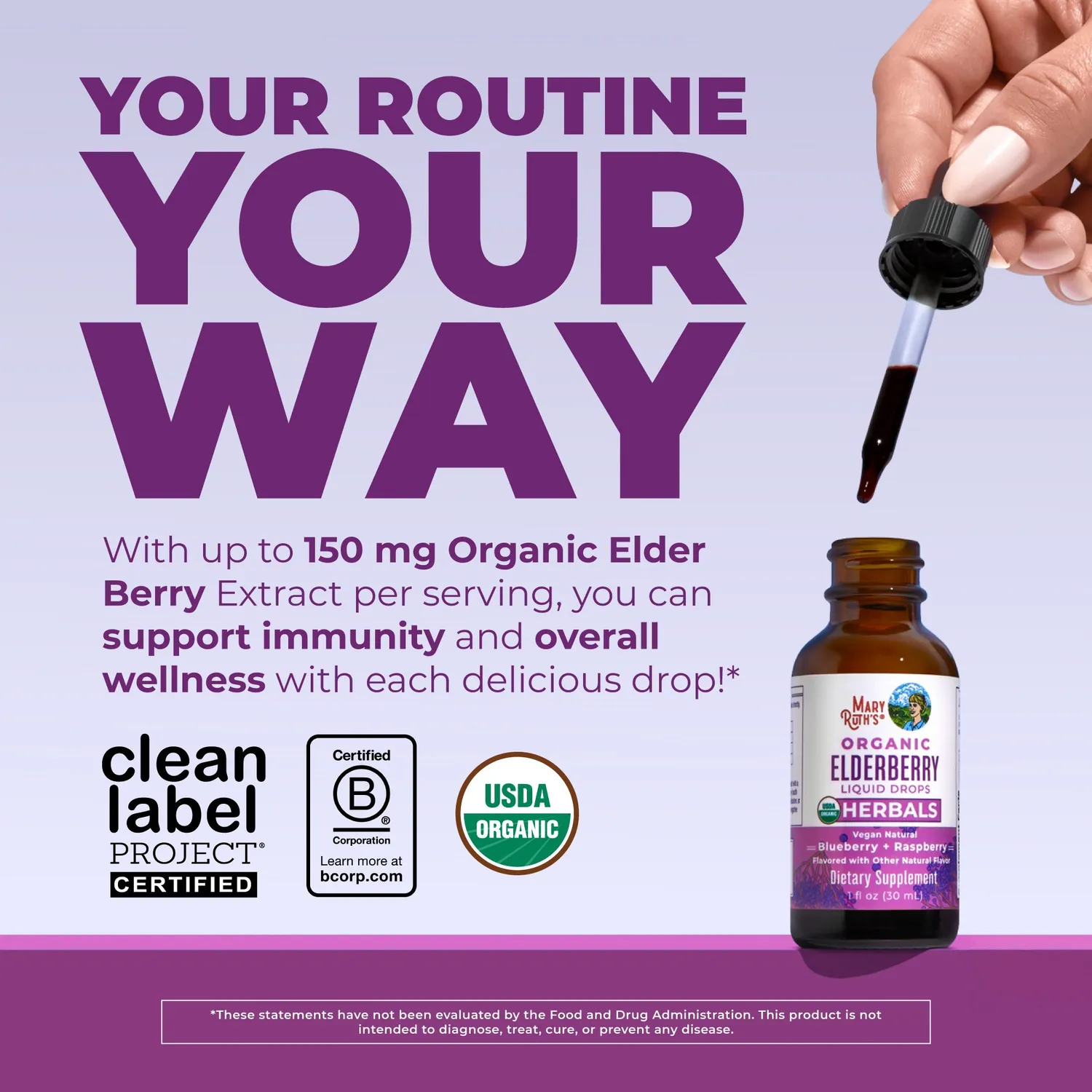MaryRuth's Organic Elderberry hyllebær dråper immun