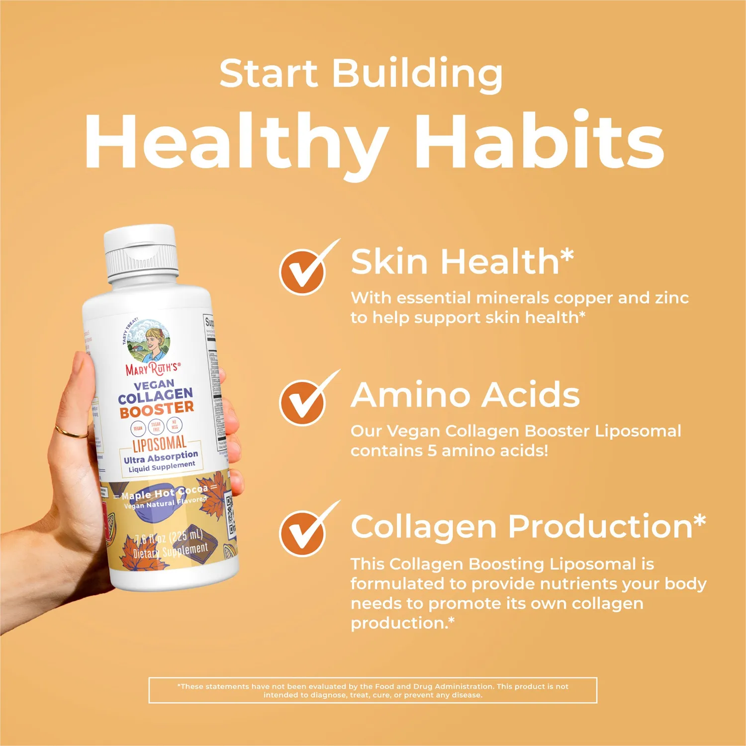 MaryRuth's Vegan Collagen Booster liposomal kakao hud