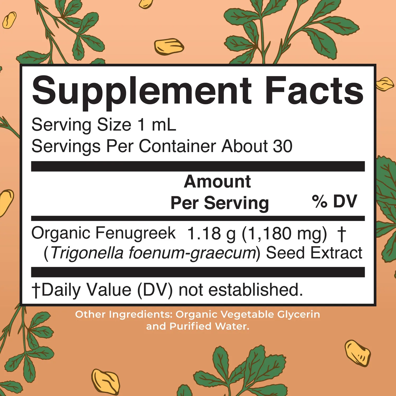 MaryRuth's Fenugreek dråper økologisk 1180 mg