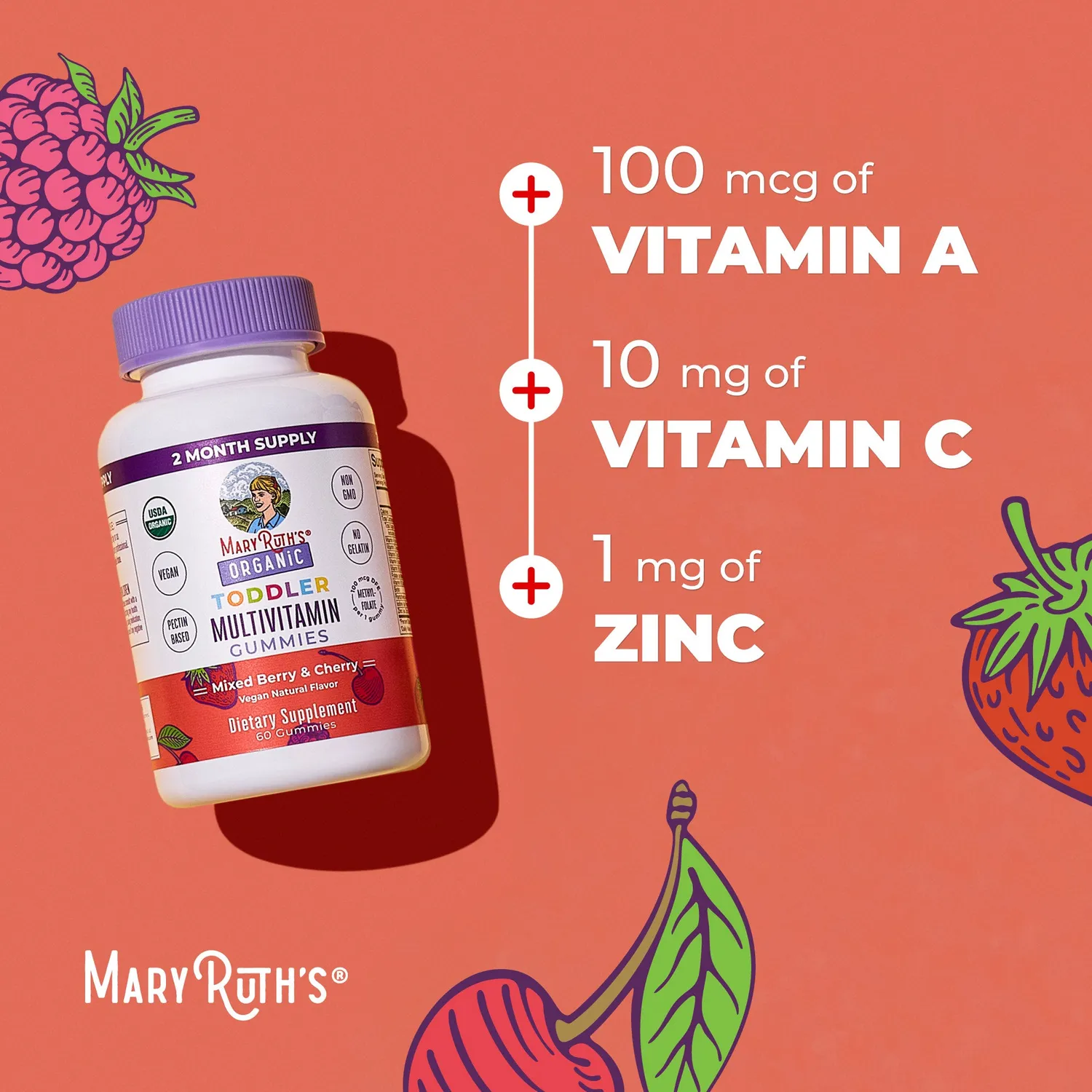 MaryRuth's Toddler Multivitamin vitamingummi bær