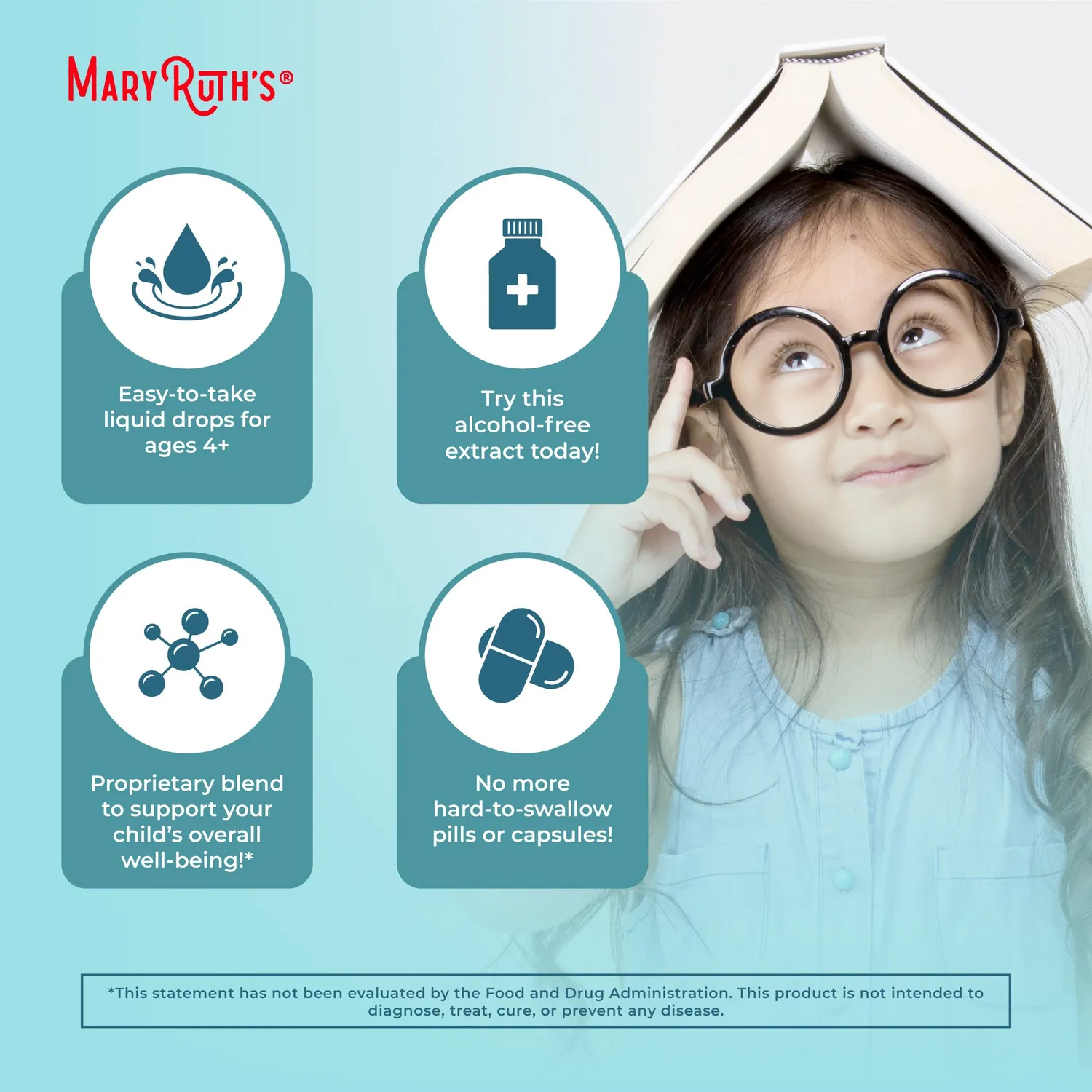 MaryRuth's Kids Focus & Attention urtedråper 30 doser barn