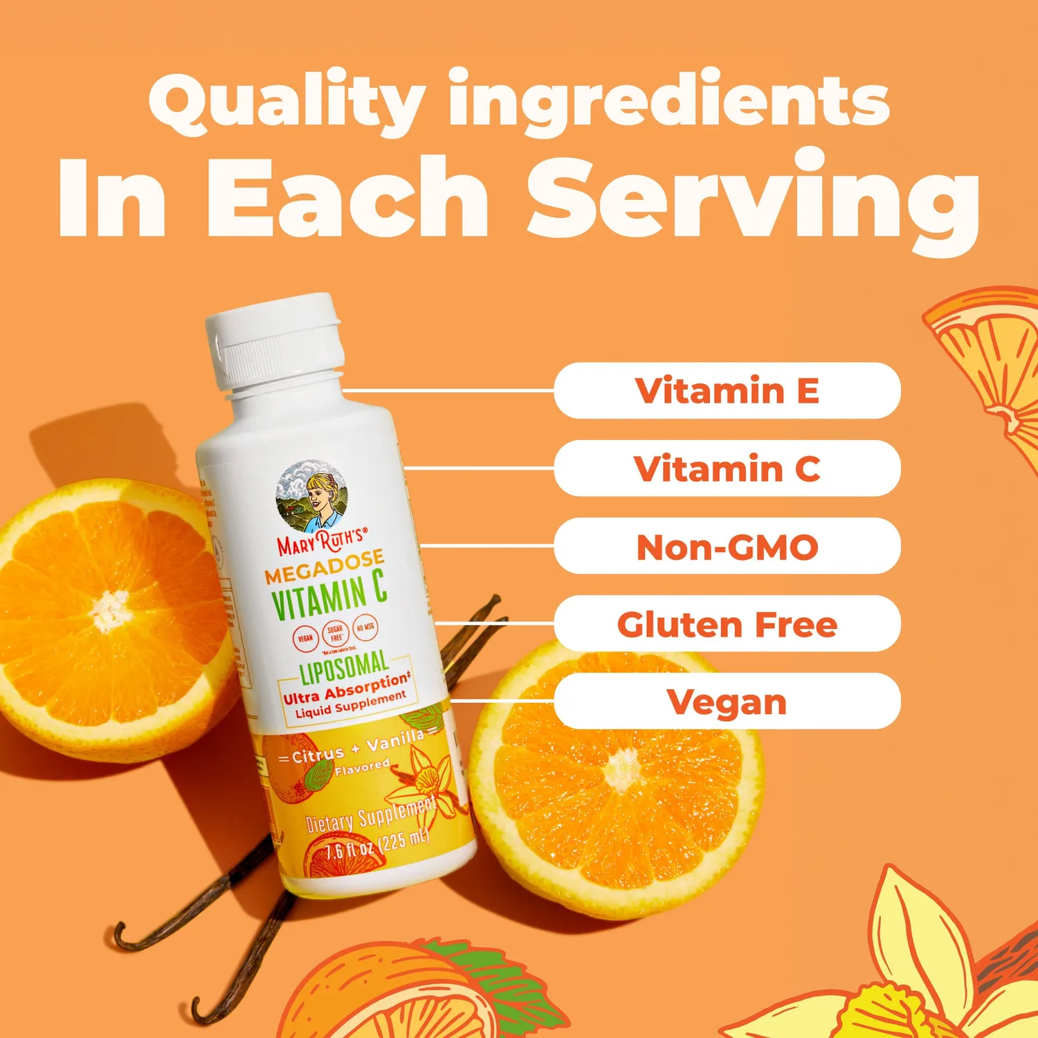 MaryRuth's Megadose Vitamin C Liposomal c-vitamin 30 doser immun