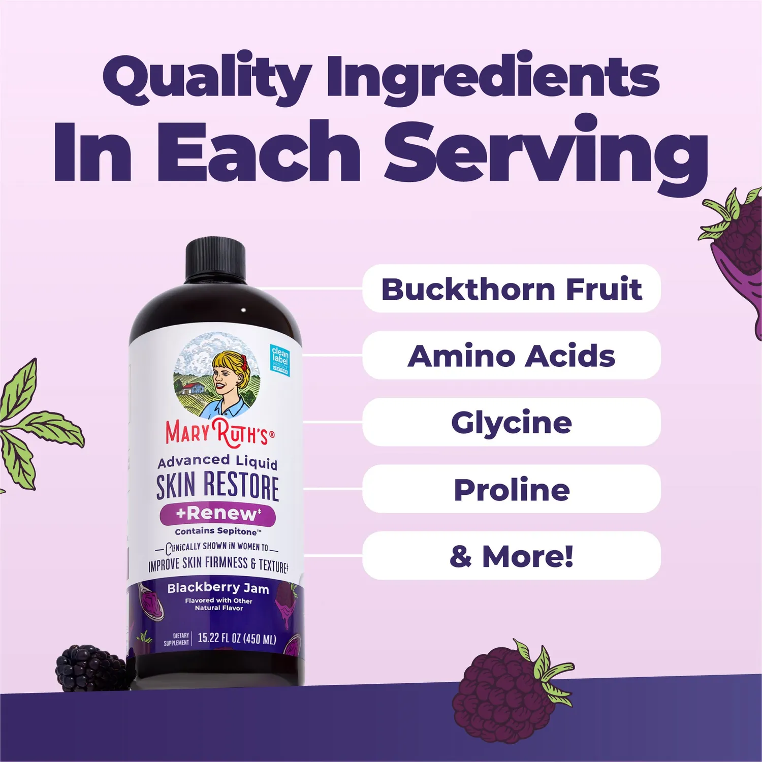 MaryRuth's Advanced Liquid Skin Restore flytende bjørnebær