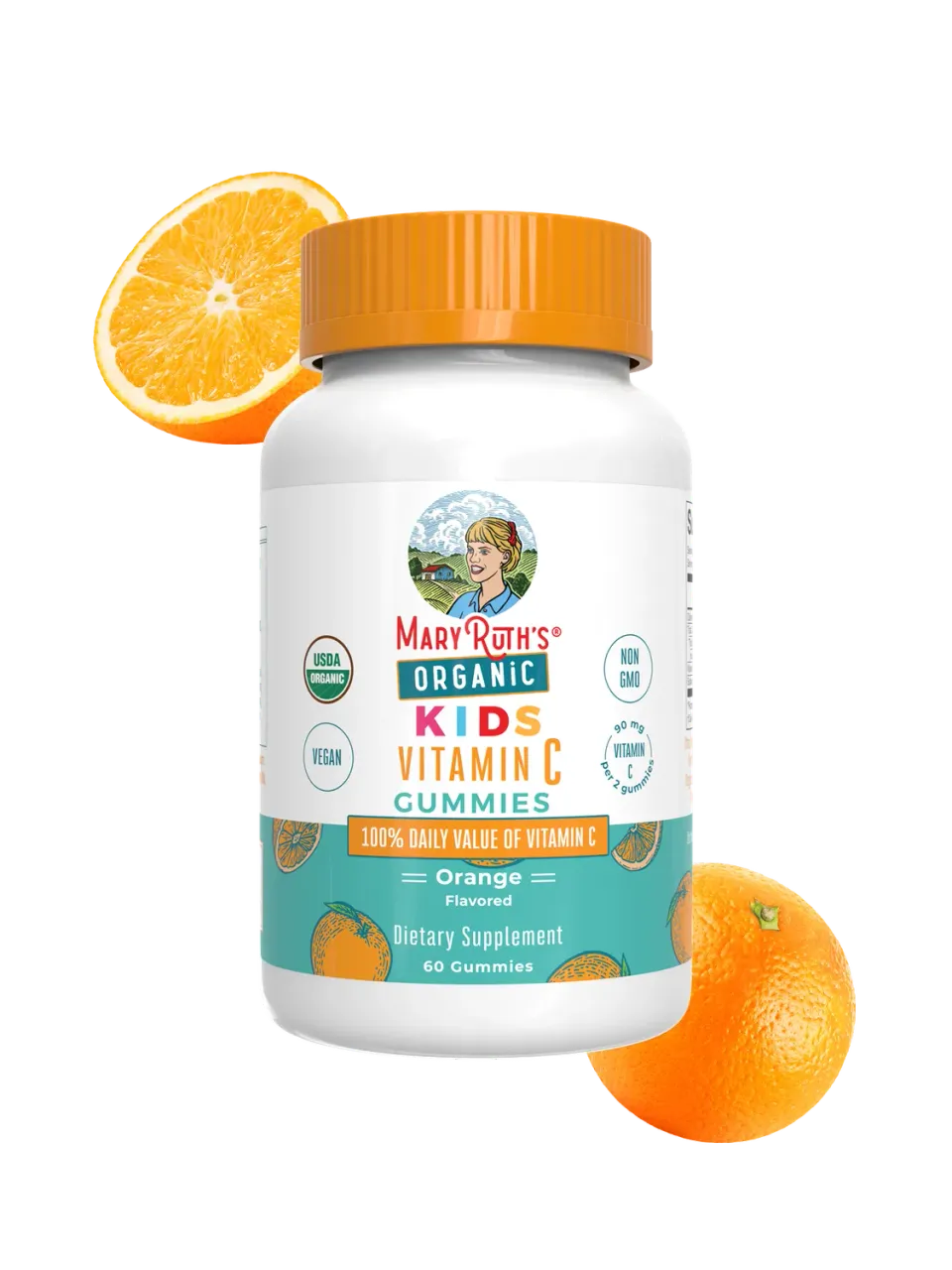 MaryRuth's Organic Kids Vitamin C Gummies tyggetablett appelsin 60 stk