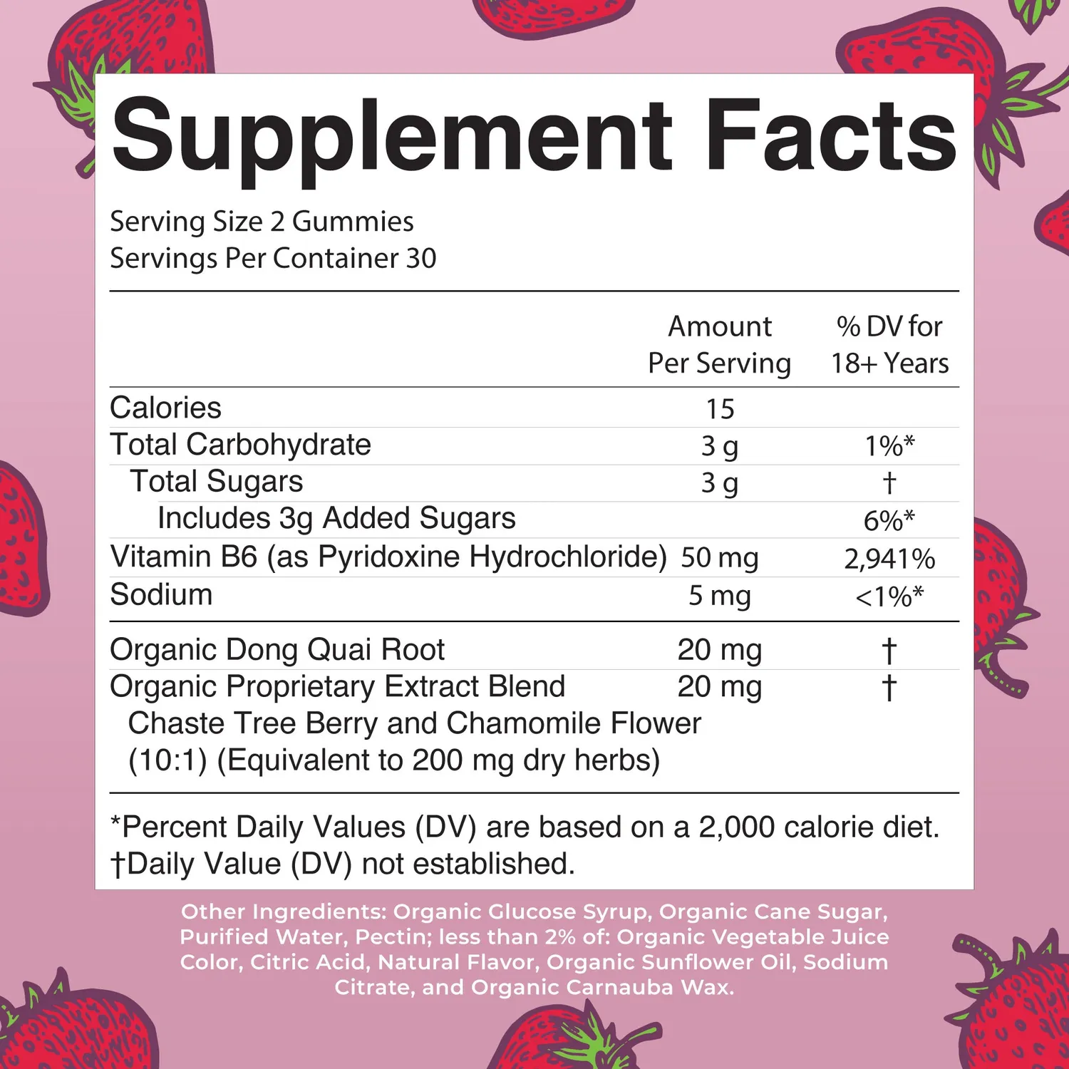 MaryRuth's Premenstrual vitamingummies jordbær 2 dag urter