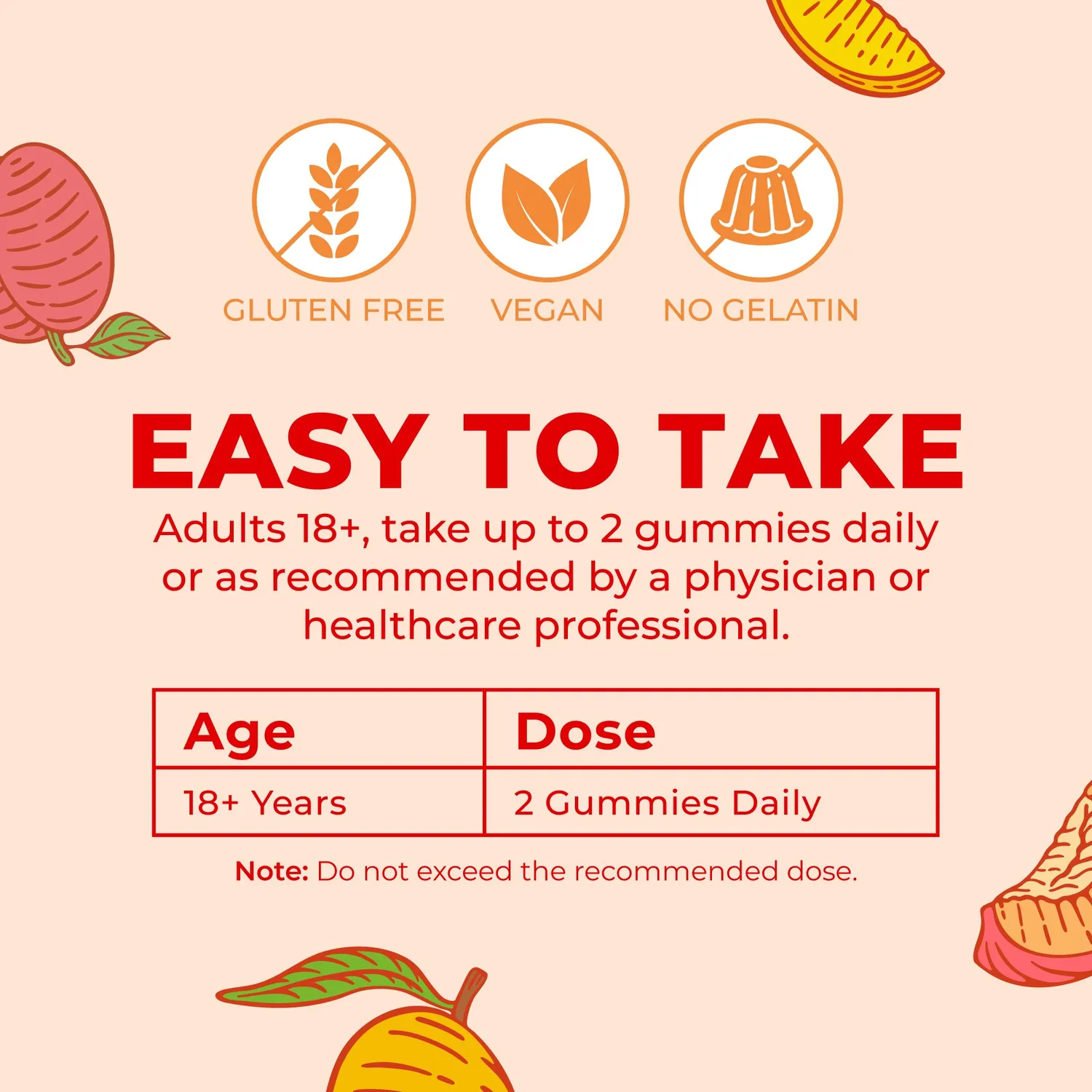 MaryRuth's Multivitamin + Hair Growth gummies fersken mango biotin