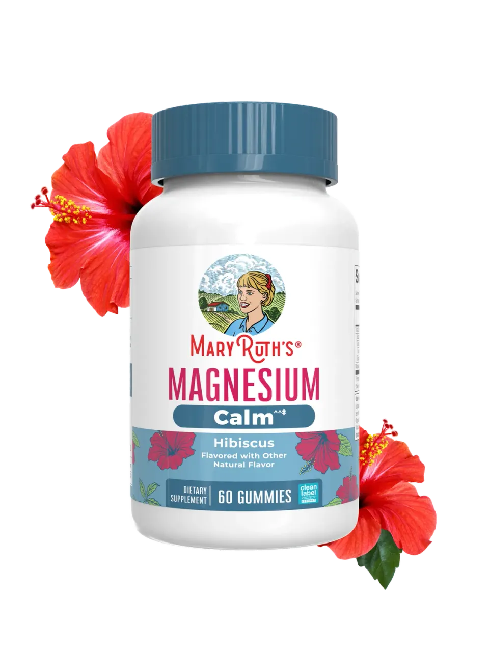 MaryRuth's Magnesium Calm vingummi hibiskus 60 stk magnesiumsitrat