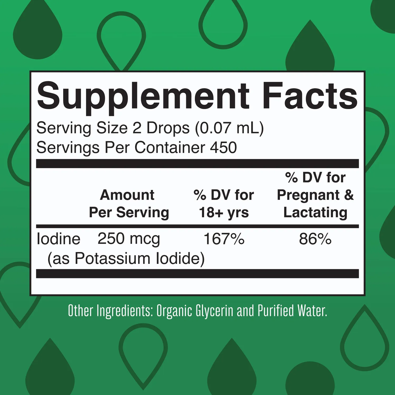 MaryRuth's Iodine Liquid Drops jod 450 doser 2 dråper