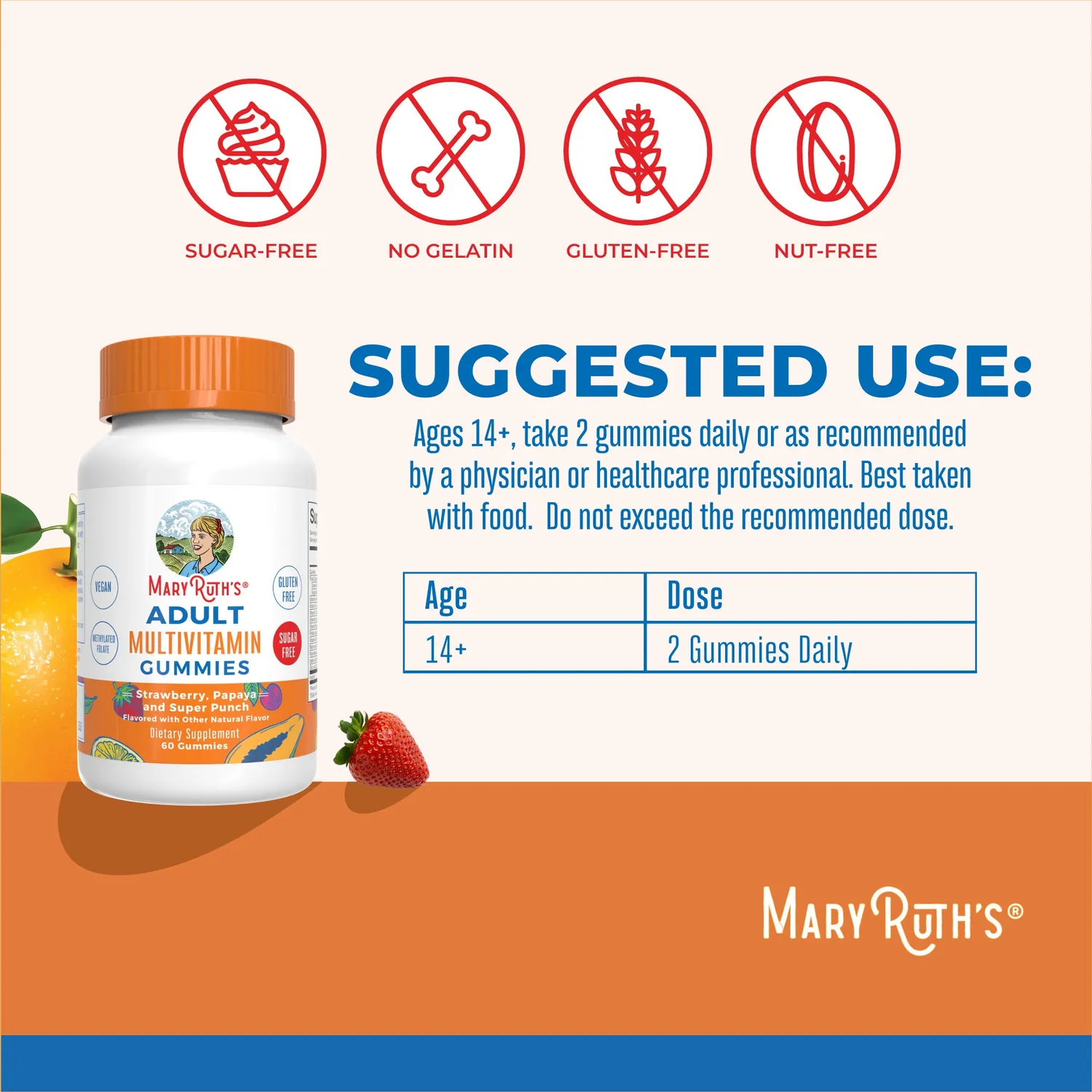 MaryRuth's Adult Multivitamin gummies voksen sukkerfri