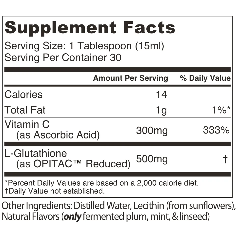 LipoNaturals Glutathione Complex flytende 15oz 30 doser C-vitamin