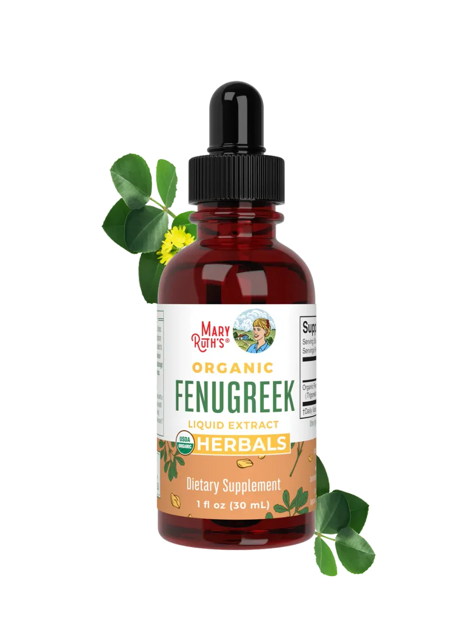 MaryRuth's Fenugreek dråper økologisk 1180 mg