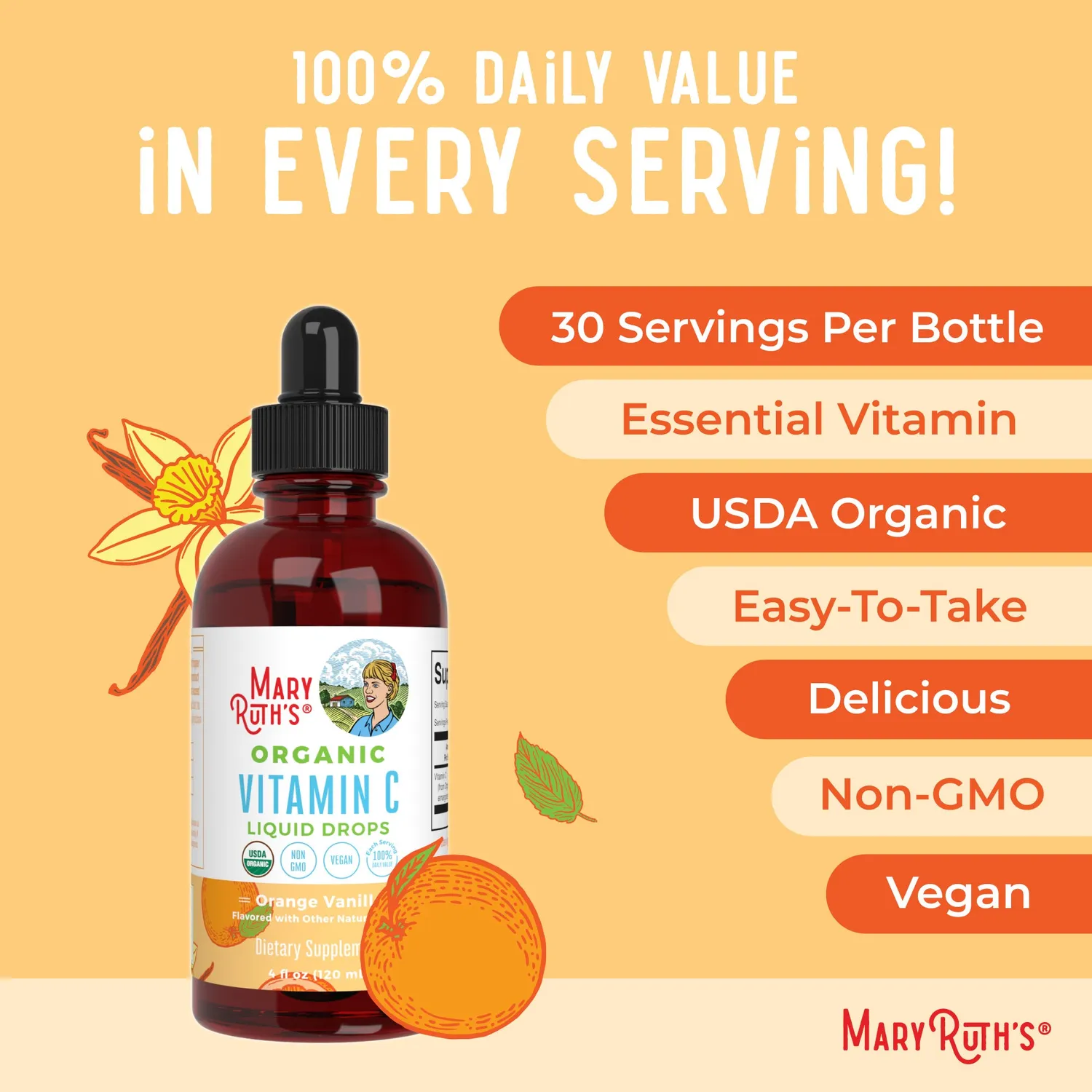 MaryRuth's Vitamin C vitamindråper 30 ml acerola