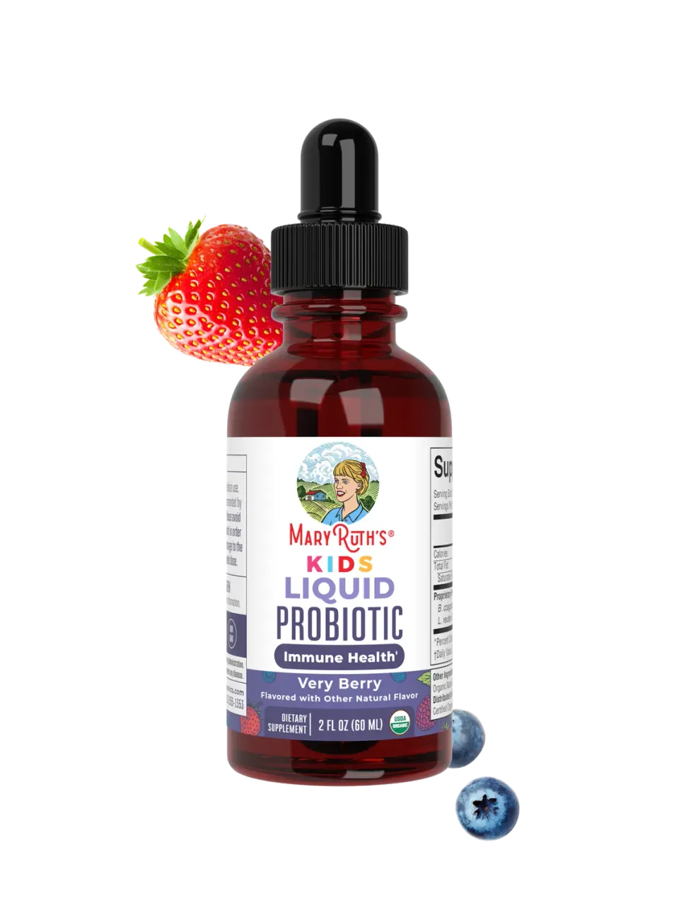 MaryRuth's Organic Kids Probiotika dråper bær 2 mrd CFU