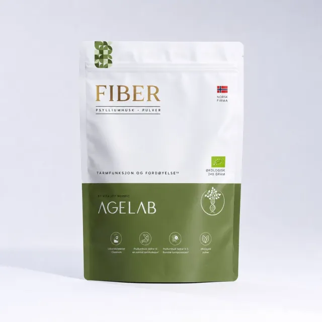 NAD Total Fiber psyllium husk fiberpulver 240 g økologisk