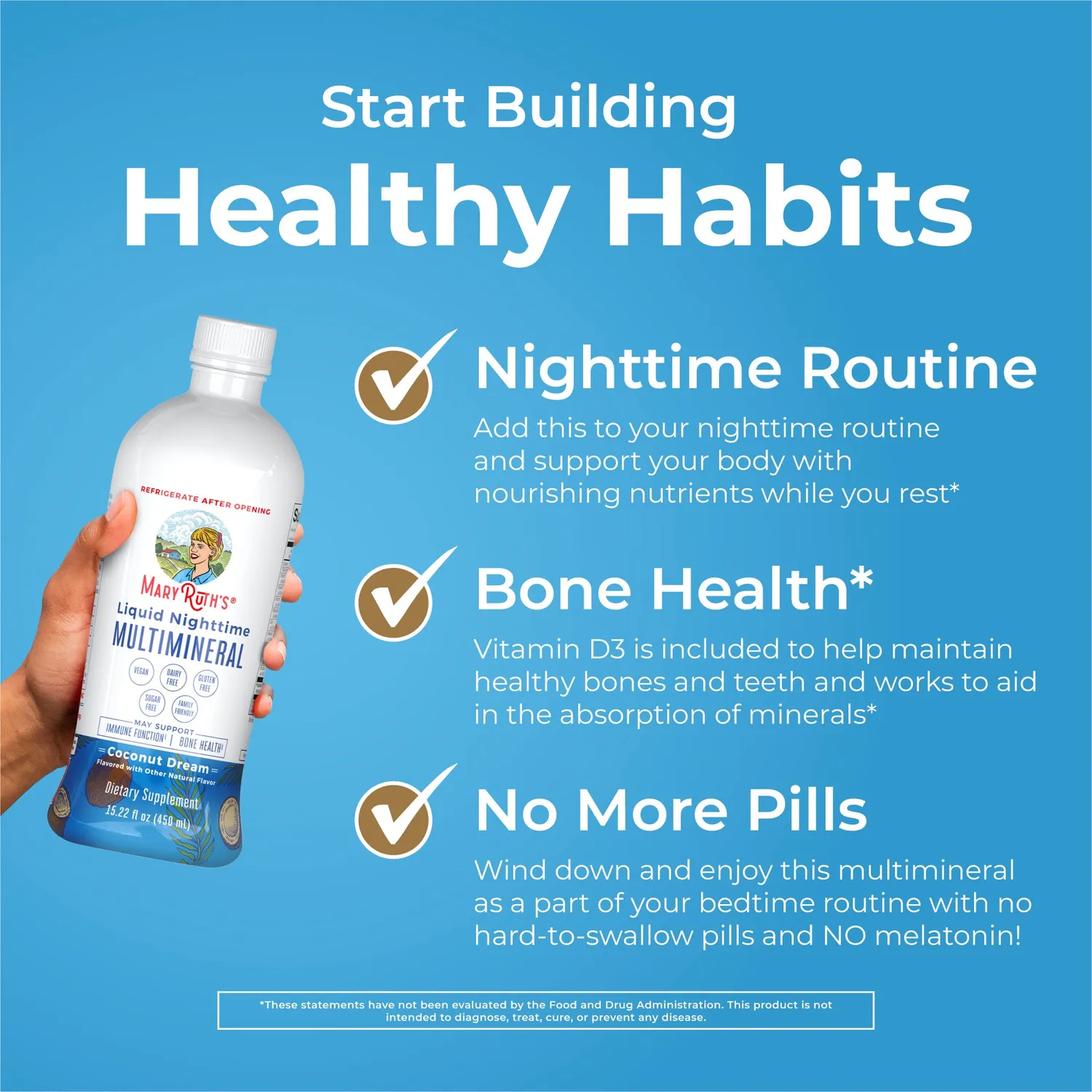 MaryRuth's Nighttime Multimineral kokos 15,22 oz natt