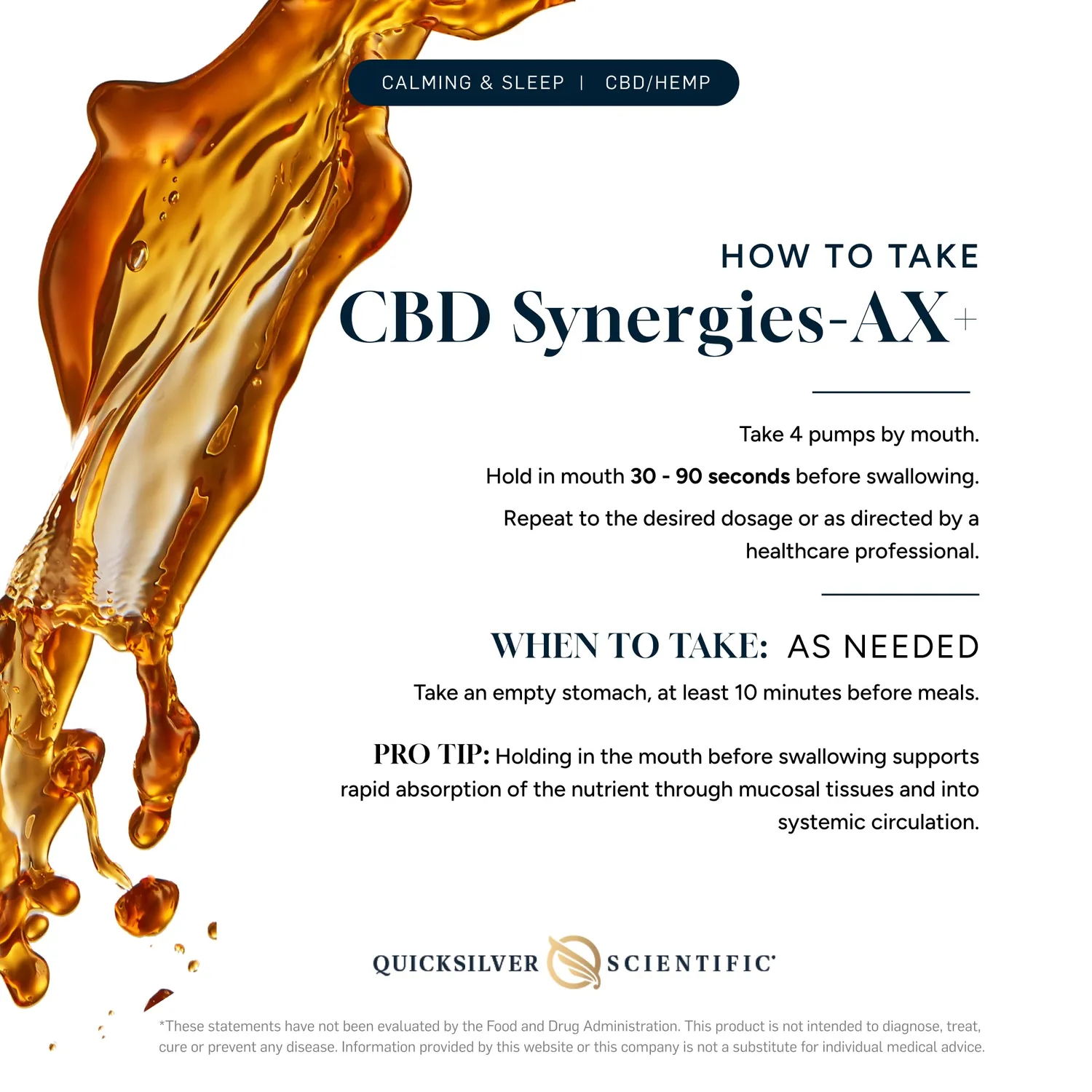 Quicksilver CBD Synergies-AX+ olje 50 ml – lavendel