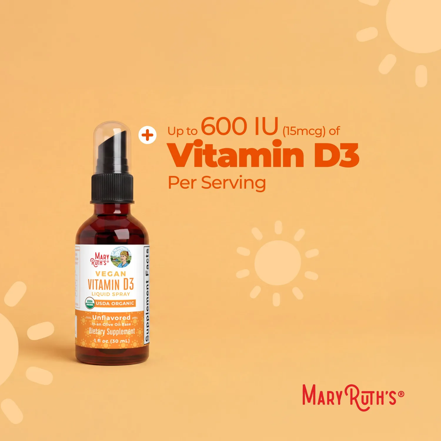 MaryRuth's Vitamin D3 spray vegansk nøytral 30 doser