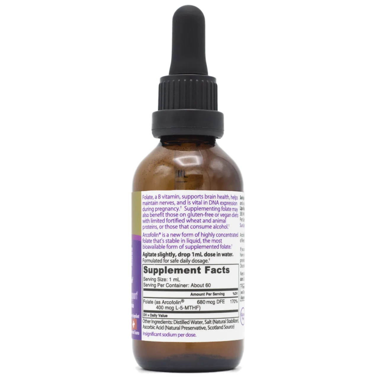 LipoNaturals SunUp Liquid Methyl Folate 680 DFE dråper 60 doser