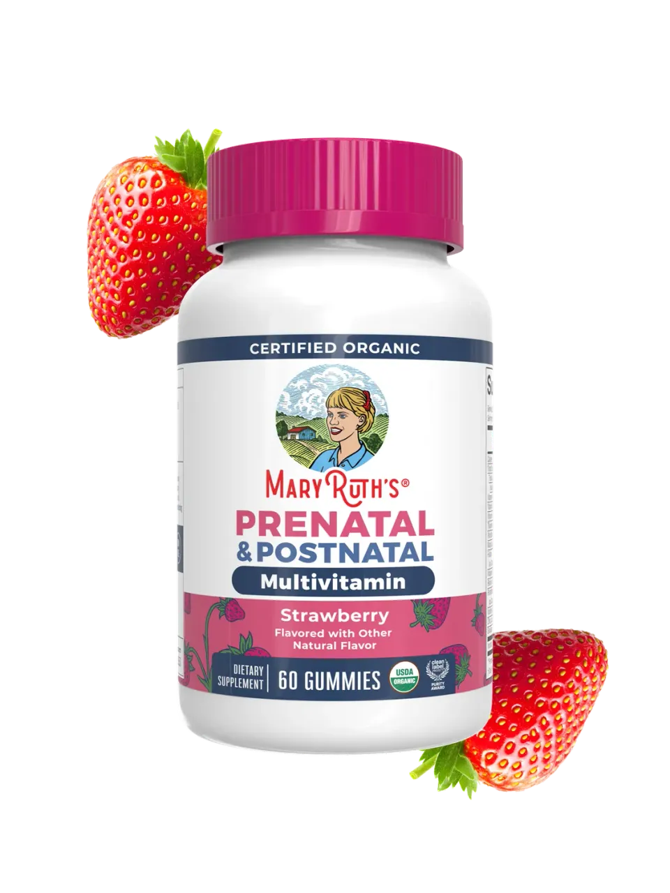 MaryRuth's Organic Prenatal & Postnatal Multivitamin gummies jordbær