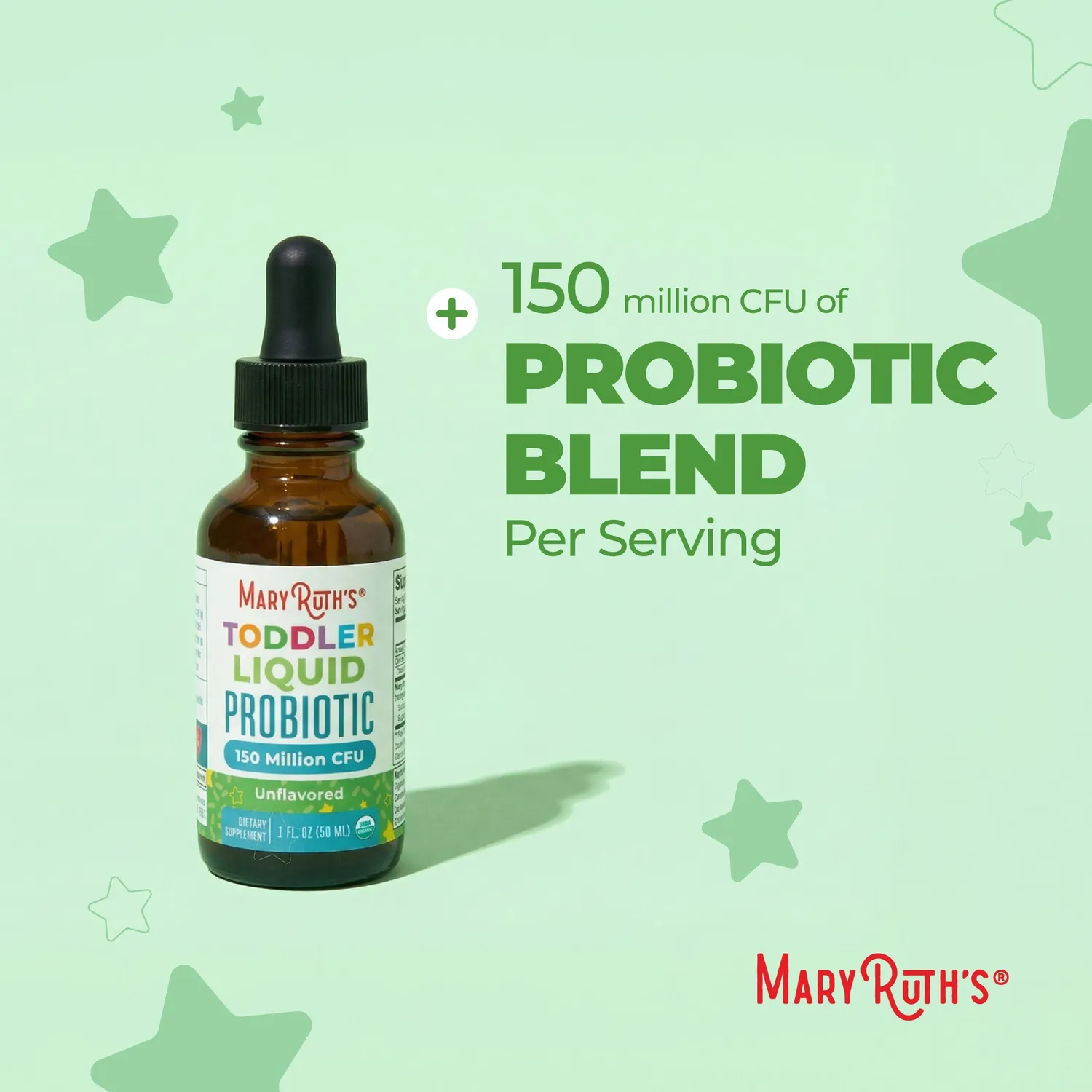 MaryRuth's Organic Toddler probiotika dråper 1–3 år