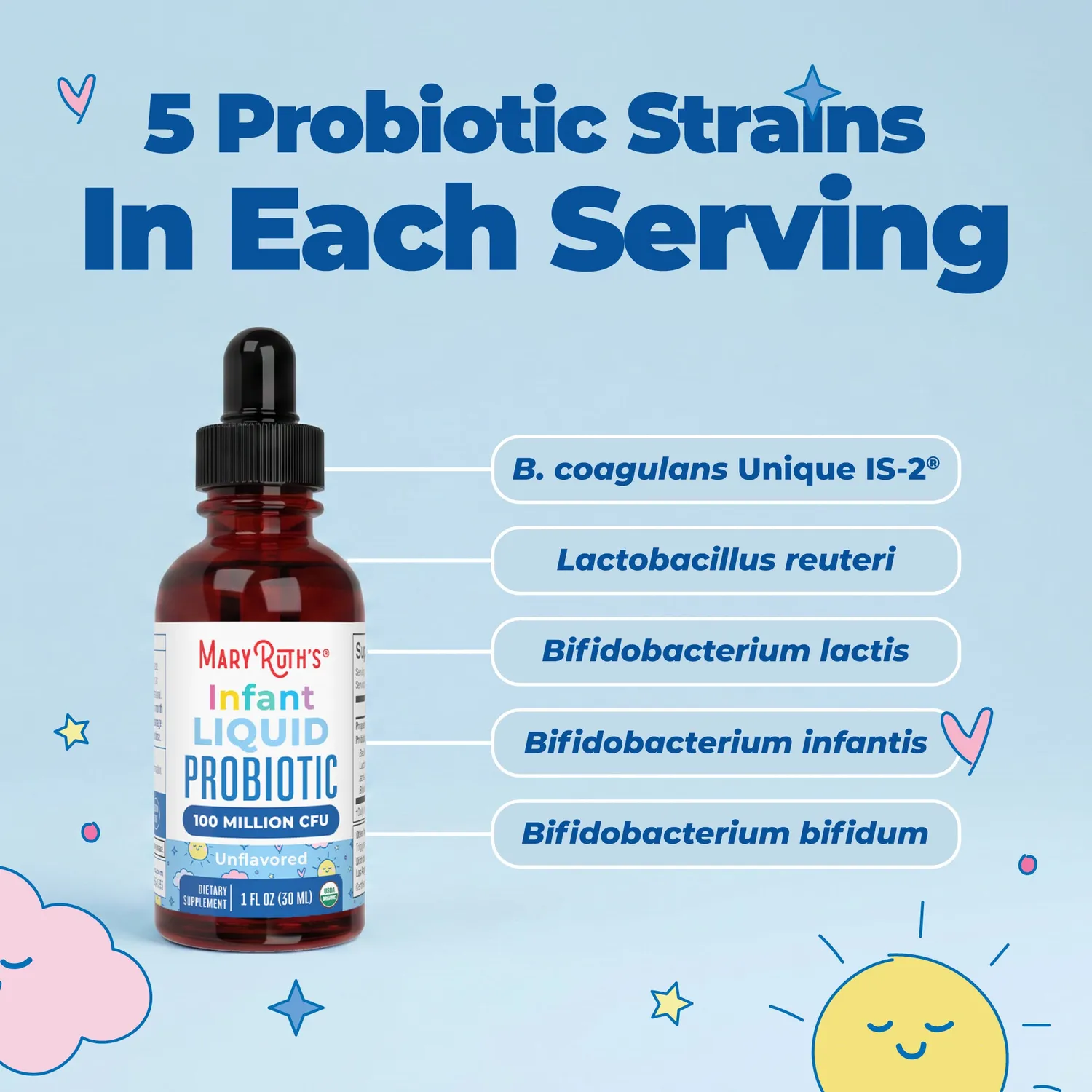 MaryRuth's Organic Infant probiotikadråper smaksnøytral 6-12 mnd