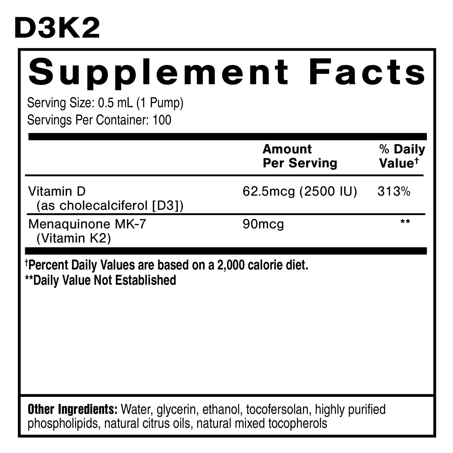 Quicksilver Scientific D3K2 dråper 50 ml flytende