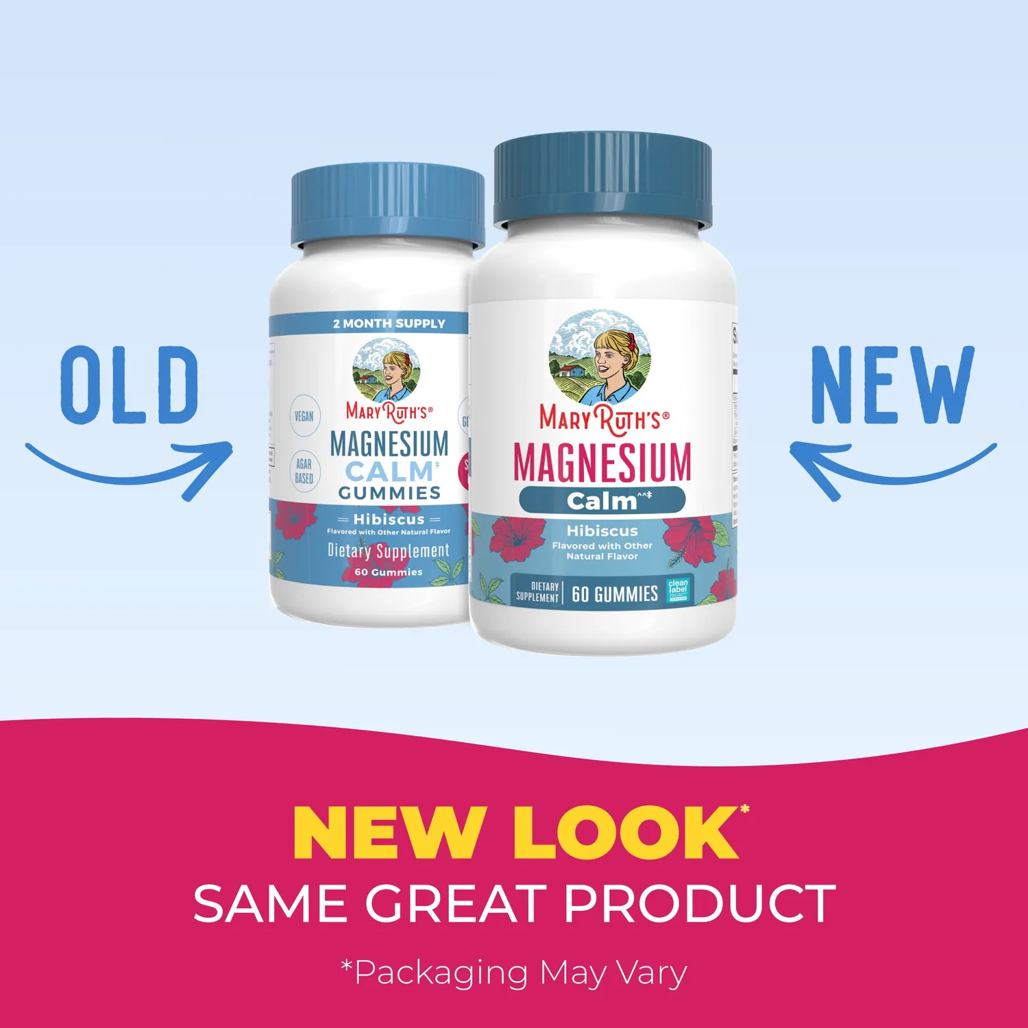MaryRuth's Magnesium Calm vingummi hibiskus 60 stk magnesiumsitrat