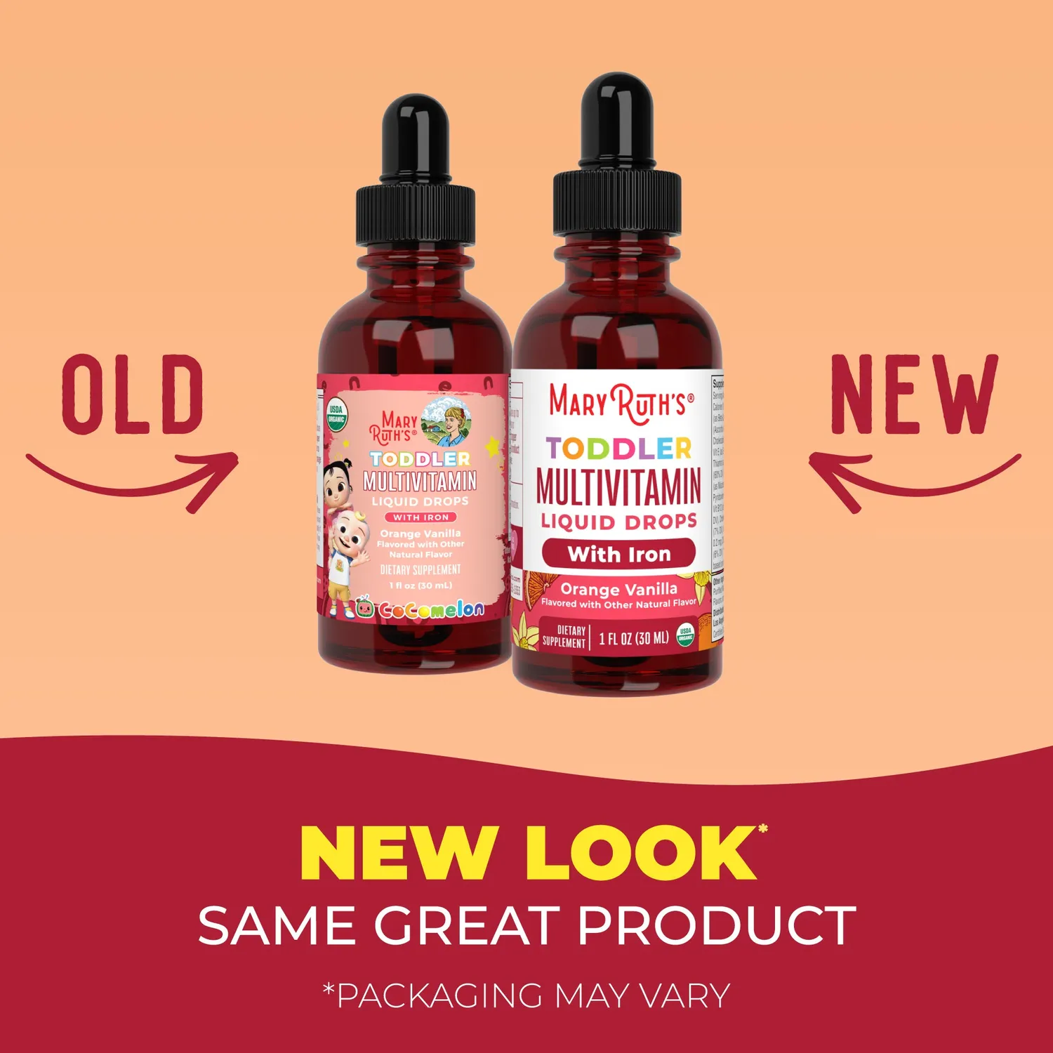 MaryRuth's Organic Toddler Multivitamin Liquid Drops With Iron dråper 2 ml