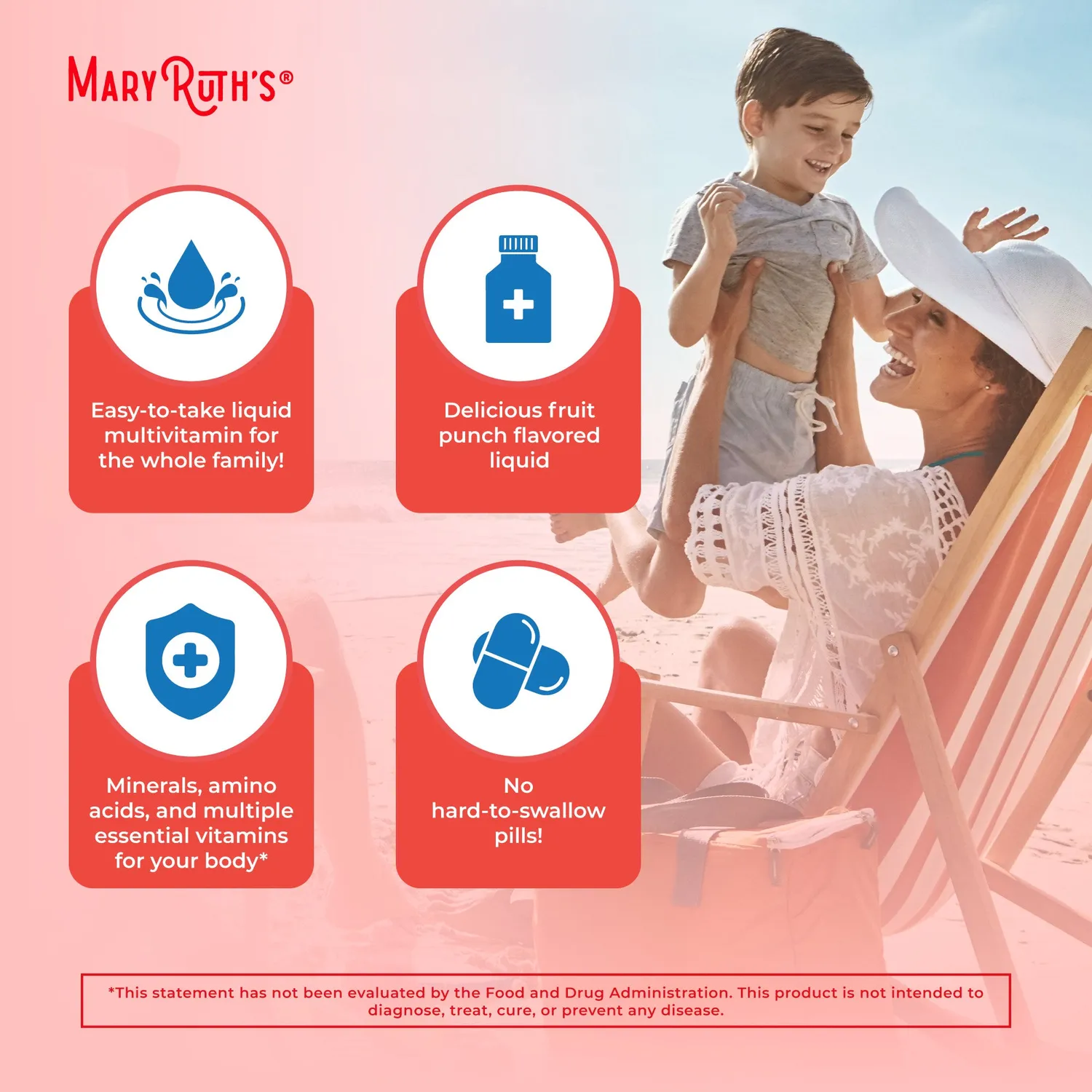 MaryRuth's Essentials+ morgenmultivitamin flytende hyllebær familie