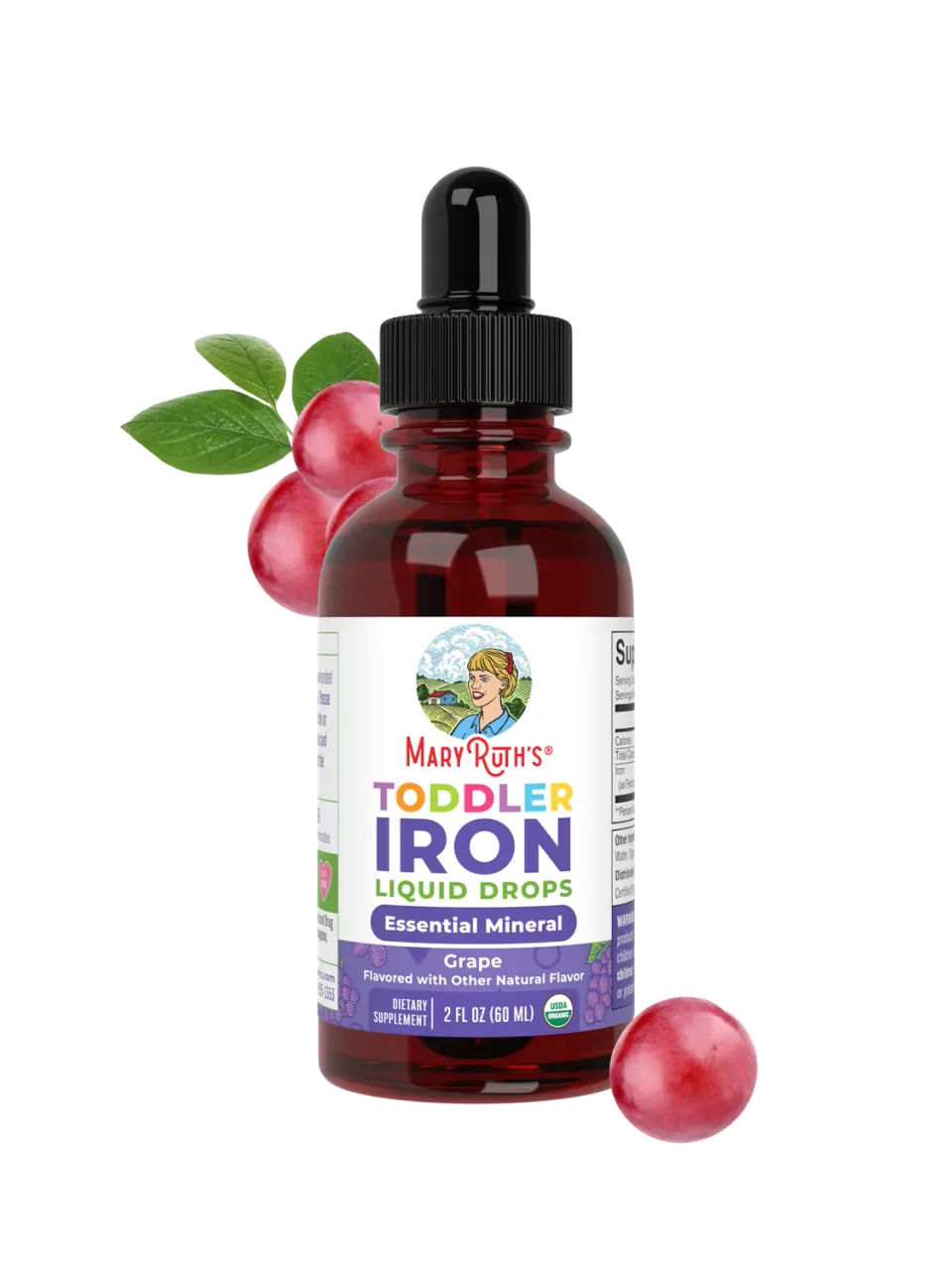 MaryRuth's Organic Toddler Iron dråper 60 doser skånsomt jern