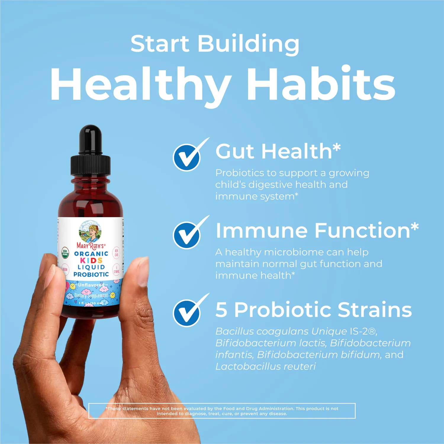 MaryRuth's Kids Probiotic probiotikadråper nøytral 2 mrd