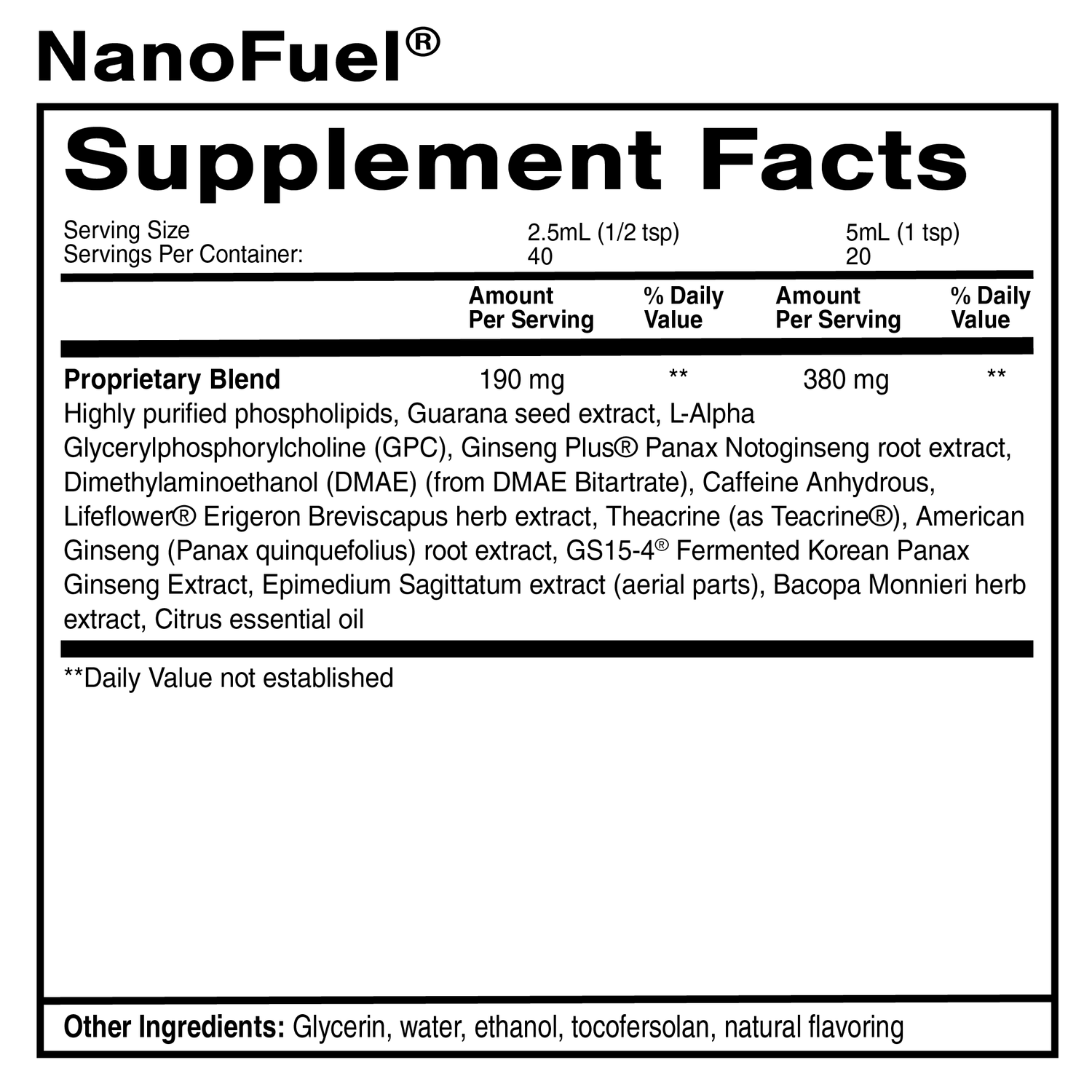 Quicksilver Scientific NanoFuel dråper 100 ml pasjonsfrukt fokus