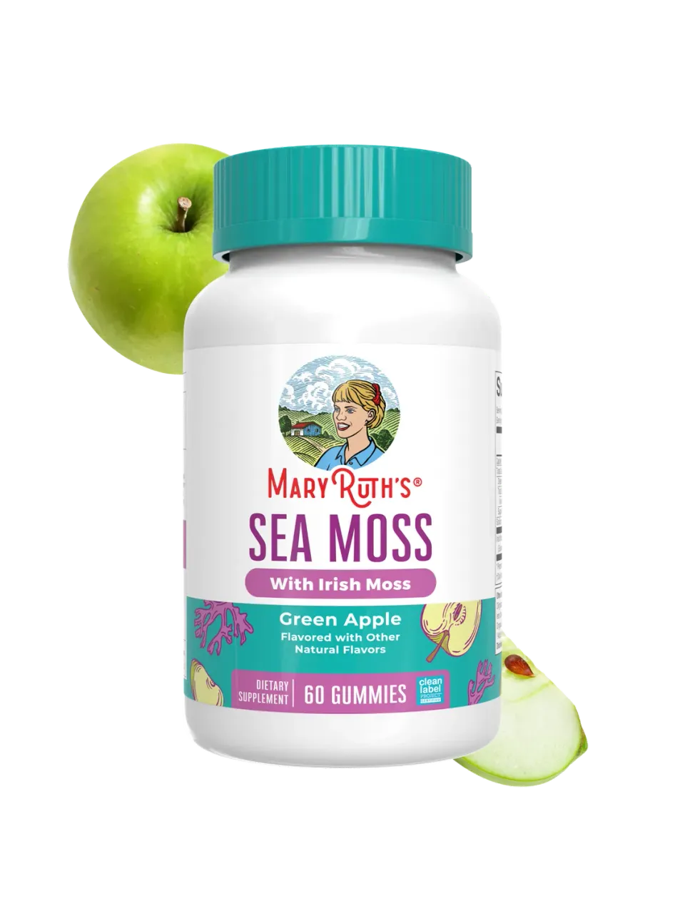 MaryRuth's Sea Moss gummies 60 stk grønt eple