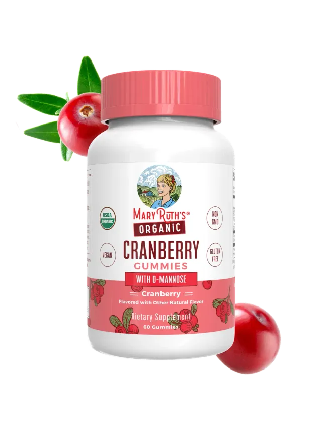 MaryRuth's Cranberry tranebær vingummi D-mannose