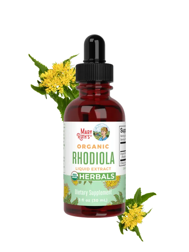 MaryRuth's Organic Rhodiola Root Liquid Extract dråper uten smak stress