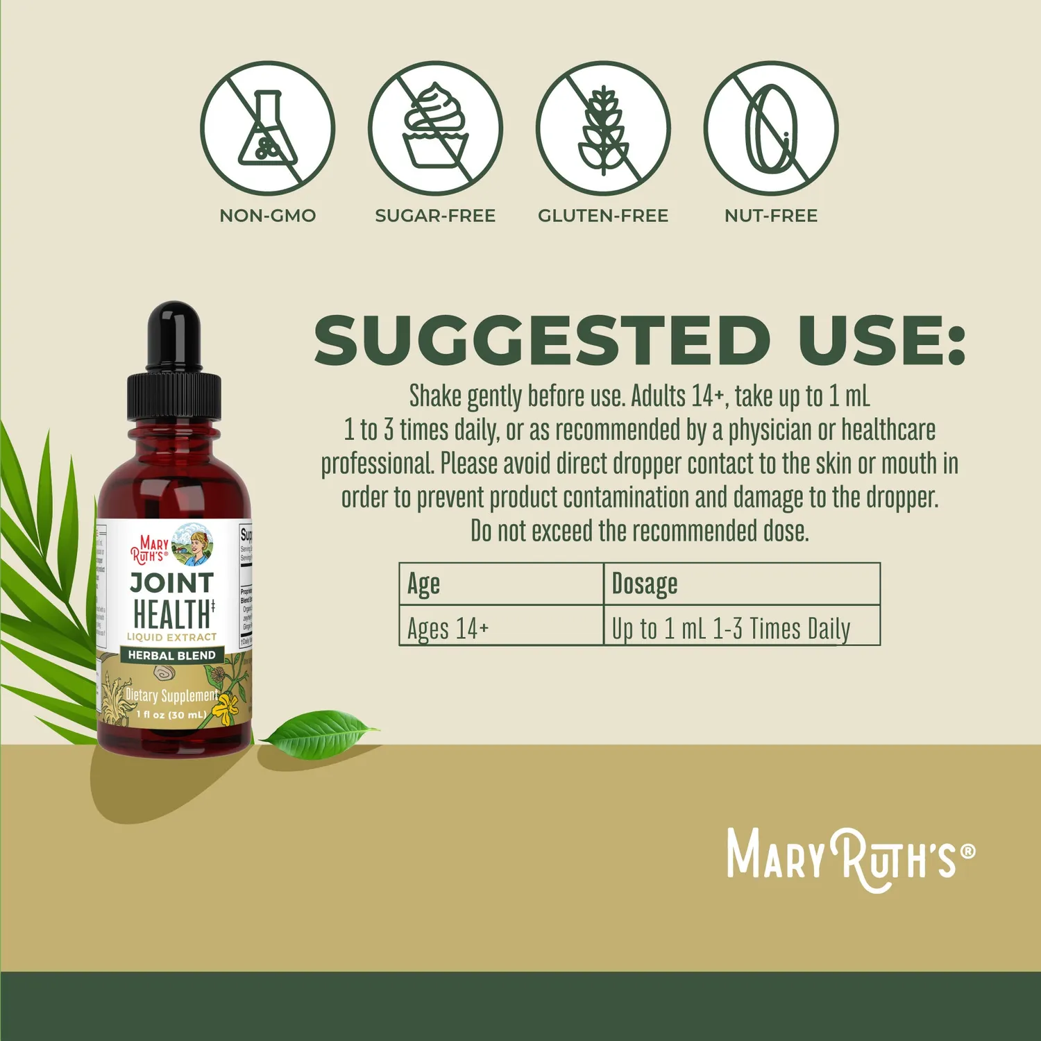 MaryRuth's Joint Health Liquid Drops dråper 30 ml urter