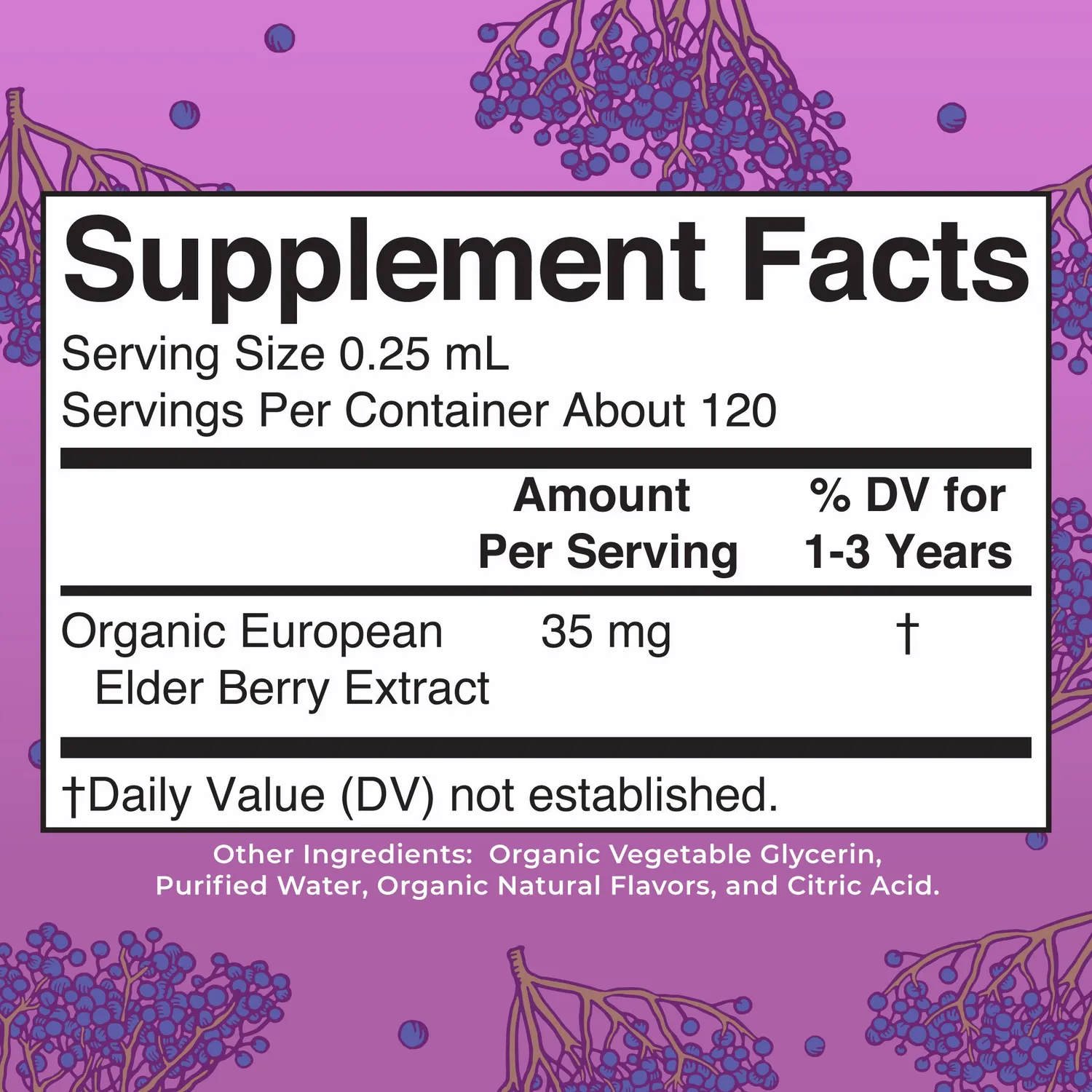 MaryRuth's Organic Toddler Elderberry dråper 128 doser