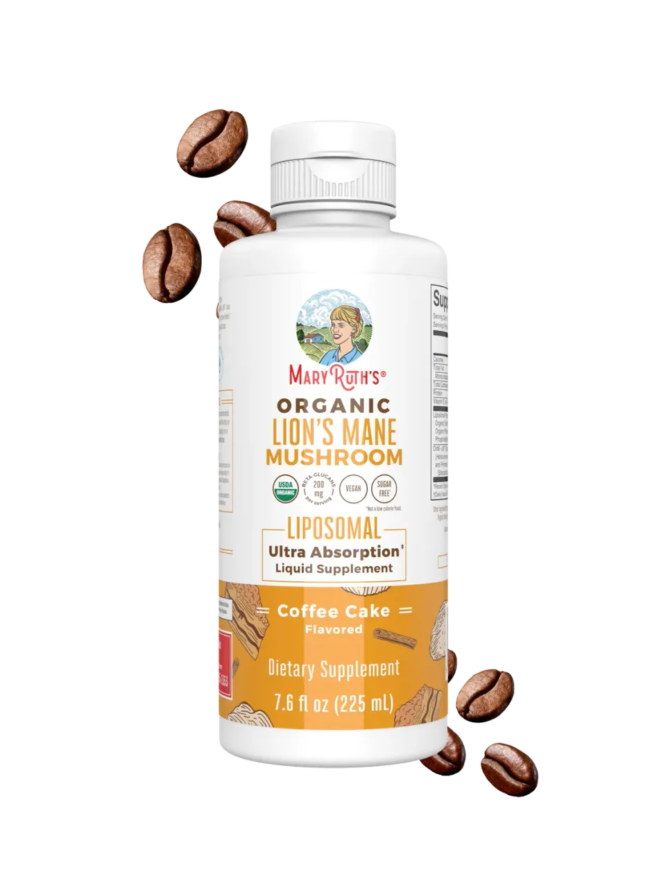 MaryRuth's Organic Lion's Mane Liposomal sopp kaffekake