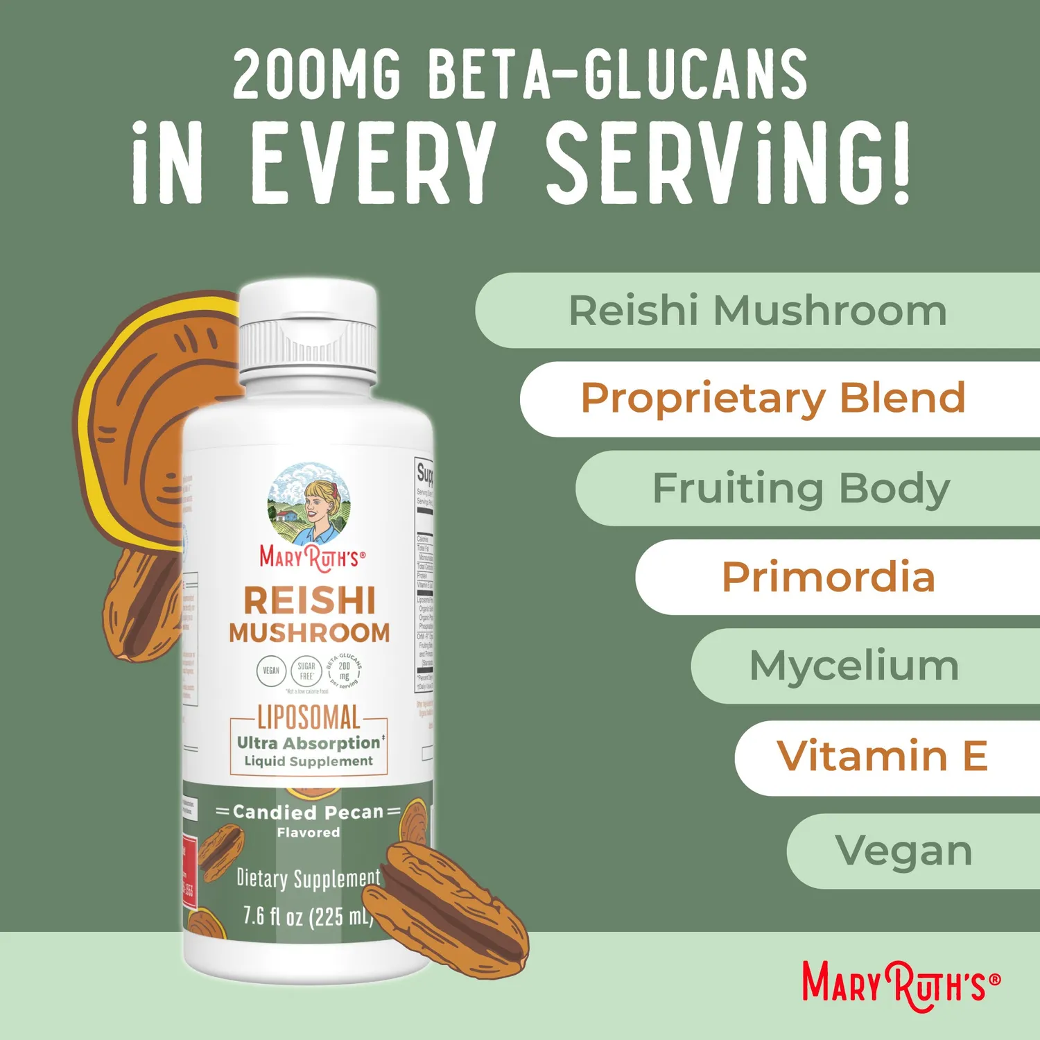 MaryRuth's Reishi Mushroom liposomal pekan 1 ss