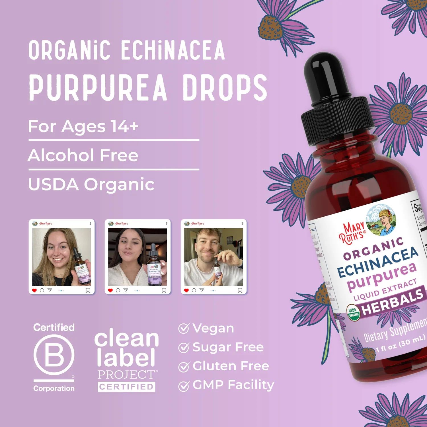 MaryRuth's Echinacea Purpurea urtedråper 30 ml