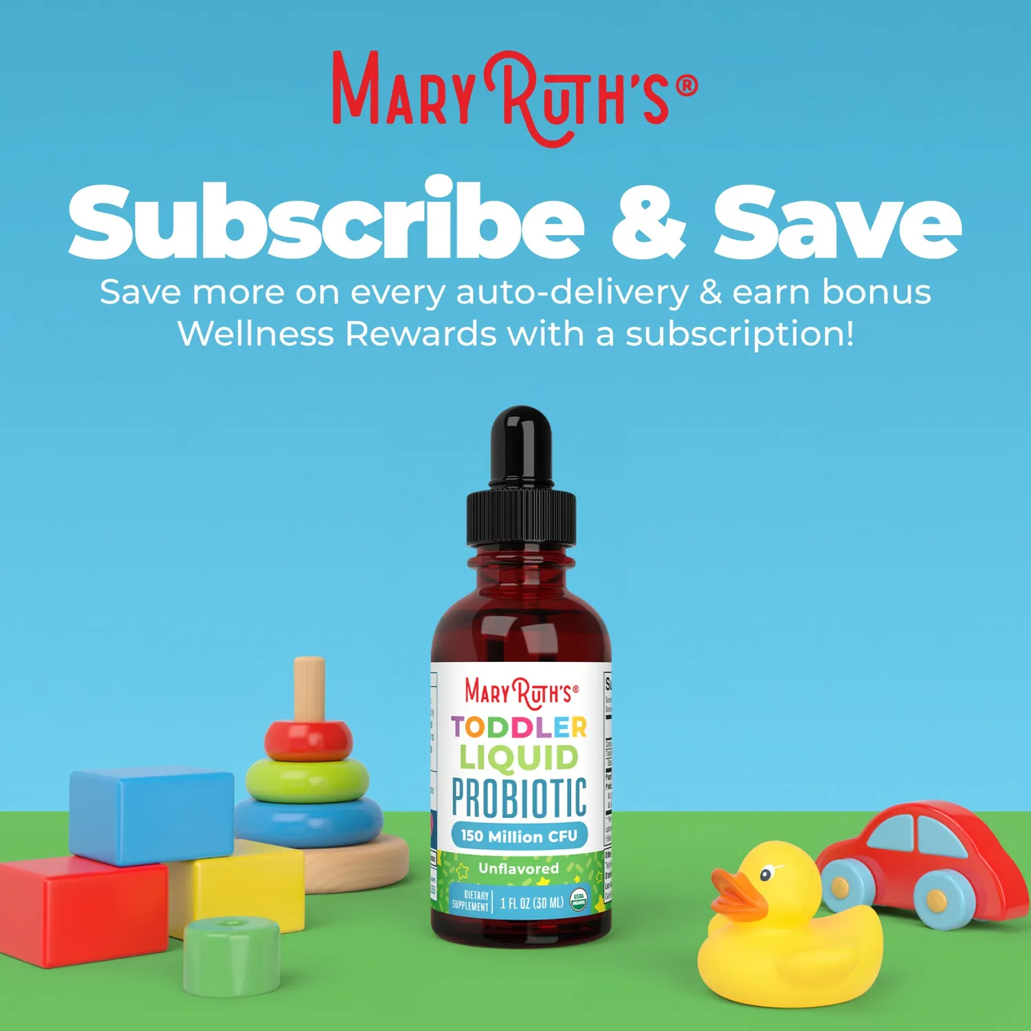 MaryRuth's Organic Toddler probiotika dråper 1–3 år