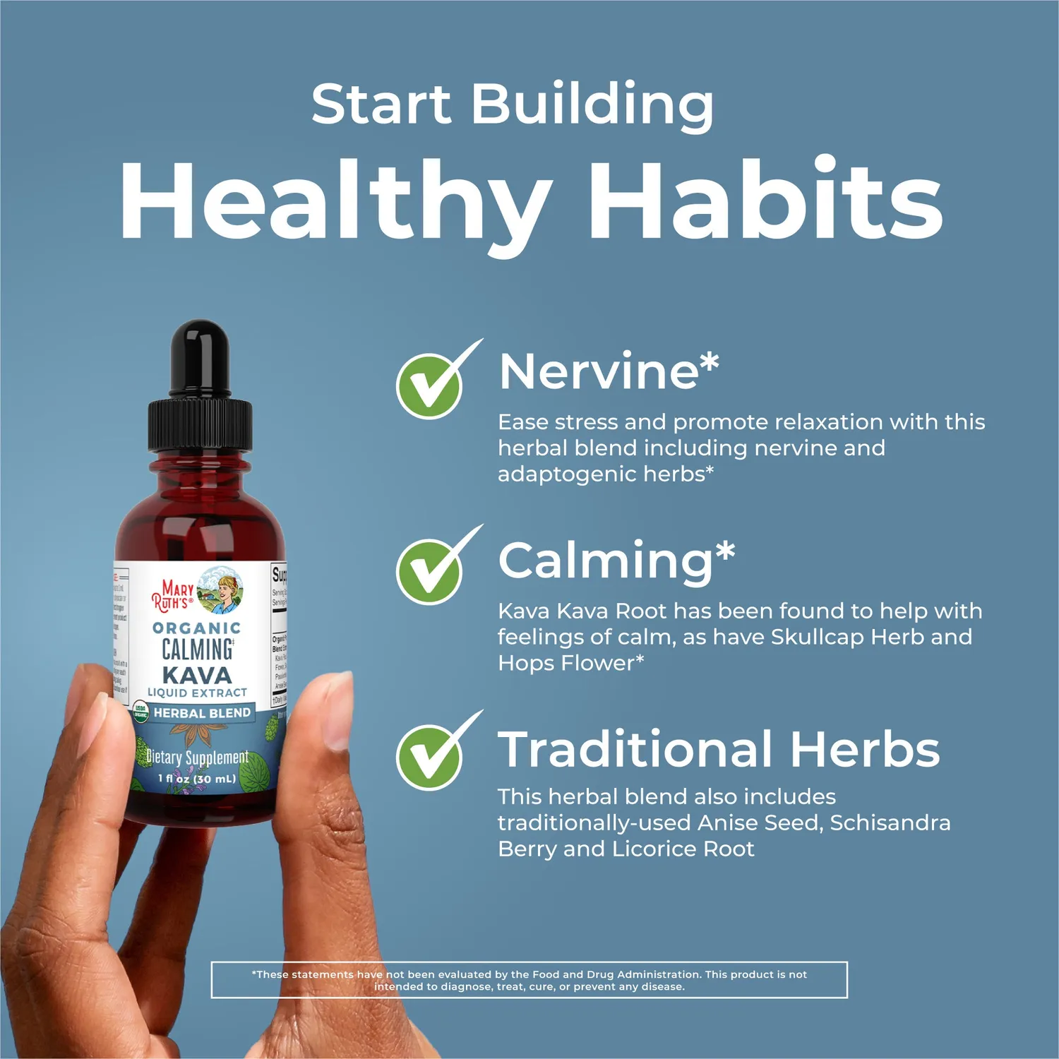 MaryRuth's Organic Calming Kava dråper 30 doser ro