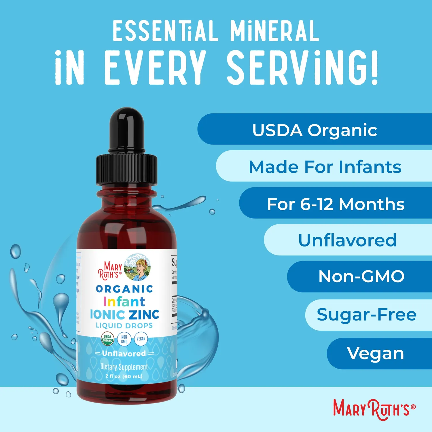MaryRuth's Infant Liquid Zinc dråper baby 30 doser