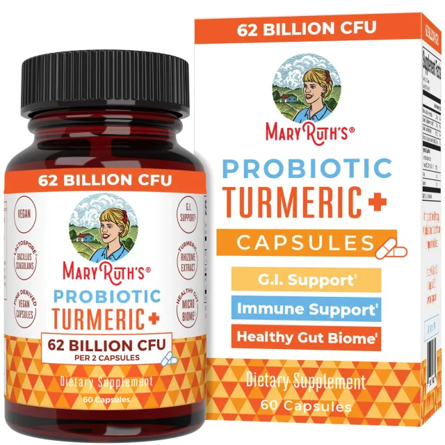 MaryRuth's Probiotic Turmeric+ kapsler 30 doser mage tarm