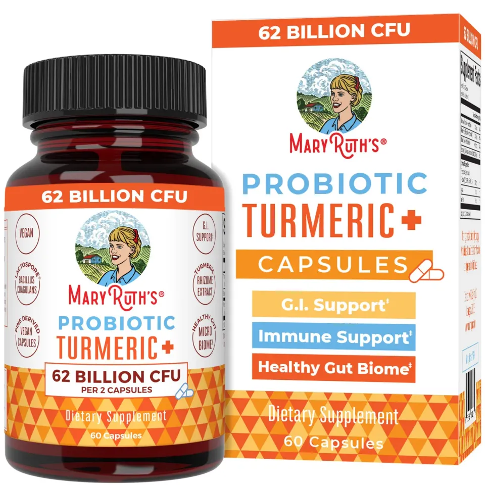 MaryRuth's Probiotic Turmeric+ kapsler 30 doser mage tarm