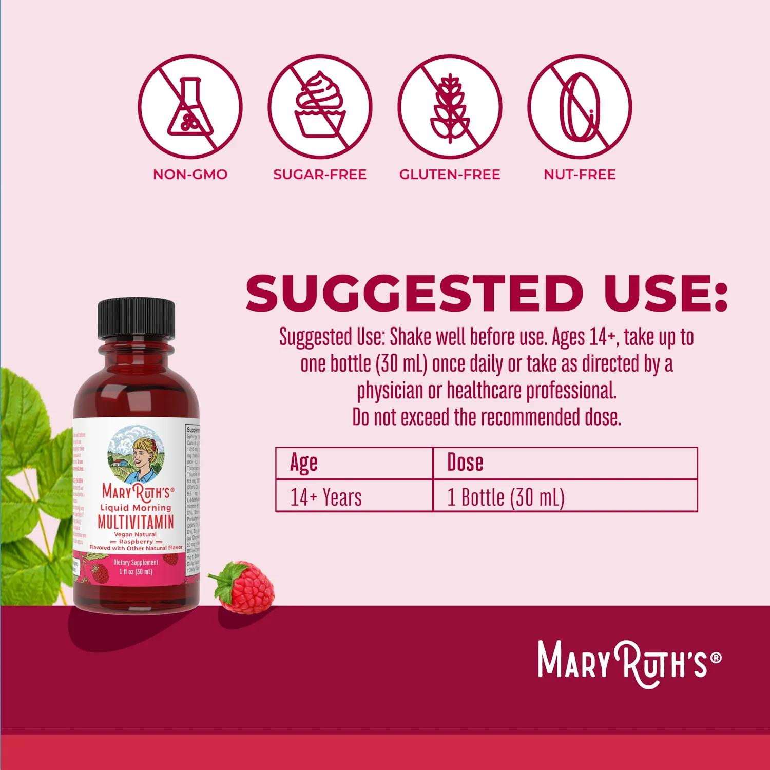 MaryRuth's Liquid Morning Multivitamin flytende 8-pack reise