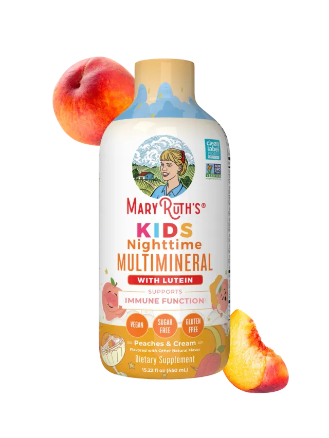 MaryRuth's Kids Nighttime Multimineral flytende fersken magnesiumfri melatonin